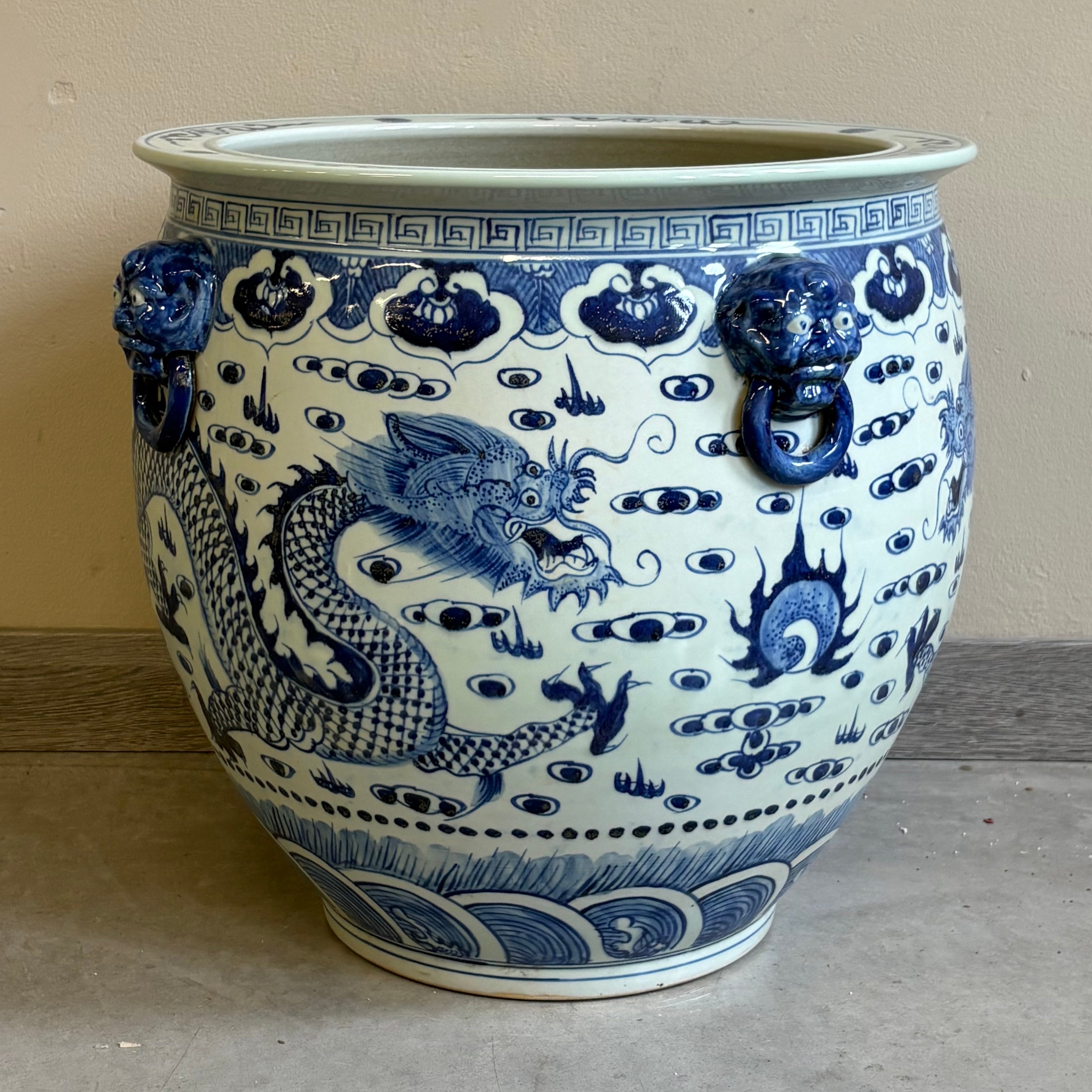 VASO CINESE CACHEPOT IN CERAMICA DECORATA