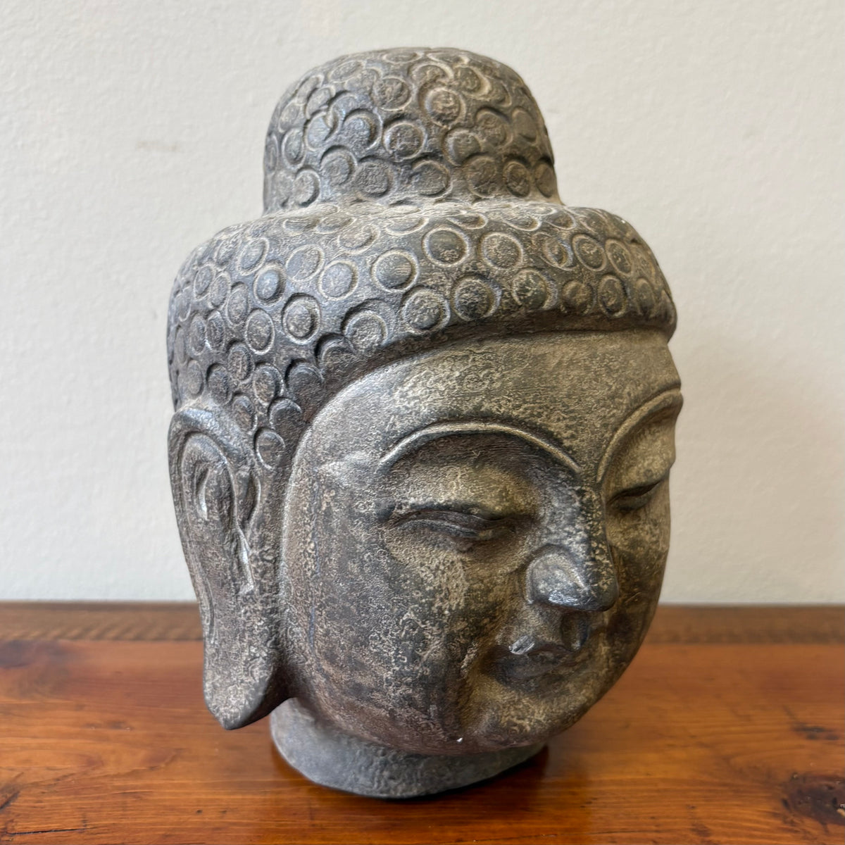 PICCOLA TESTA DI BUDDHA CINESE IN PIETRA