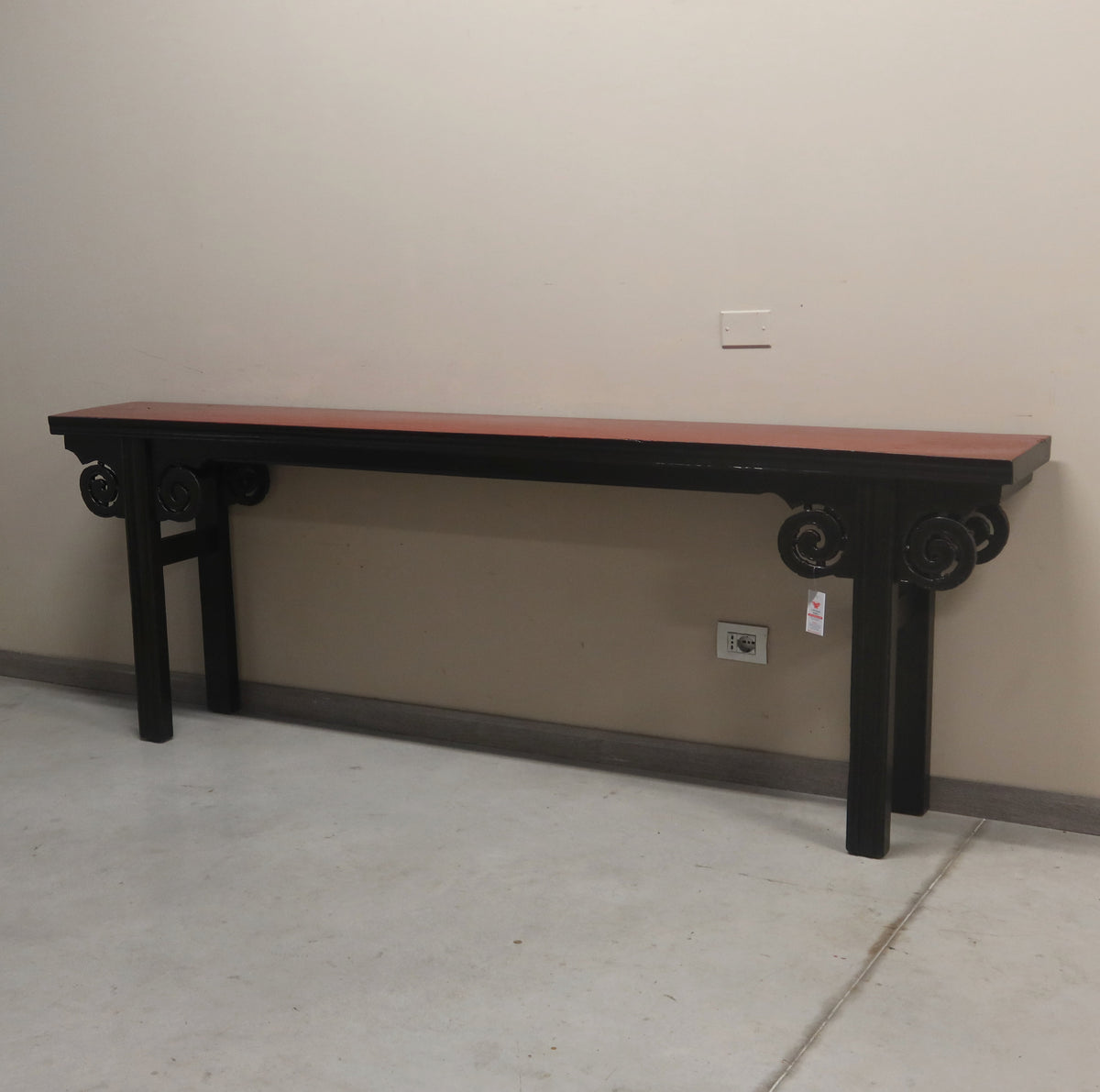 LUNGA CONSOLLE OLMO CINESE PIANO ROSSO