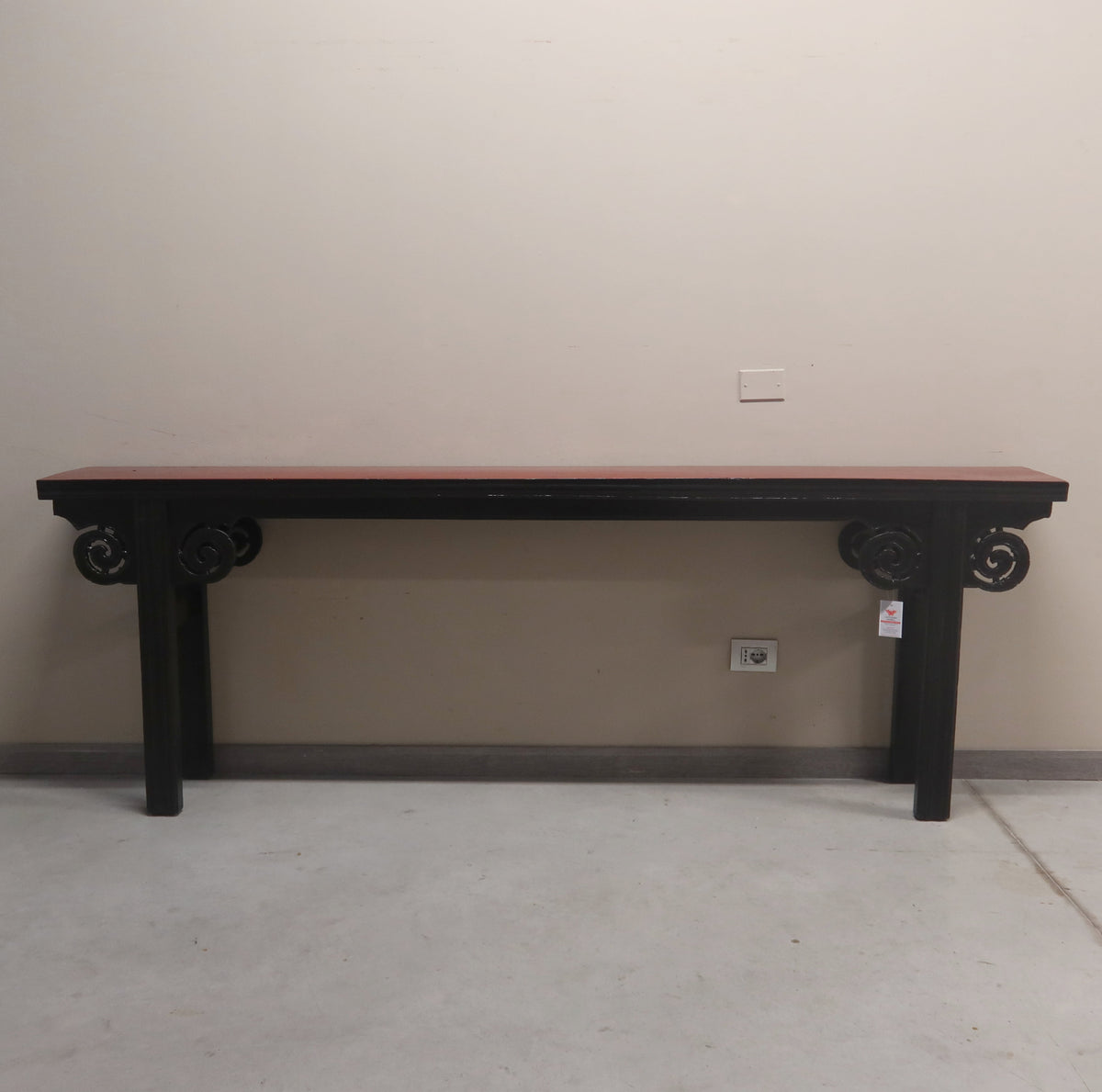 LUNGA CONSOLLE OLMO CINESE PIANO ROSSO