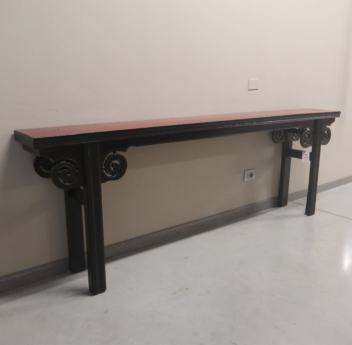 LUNGA CONSOLLE OLMO CINESE PIANO ROSSO