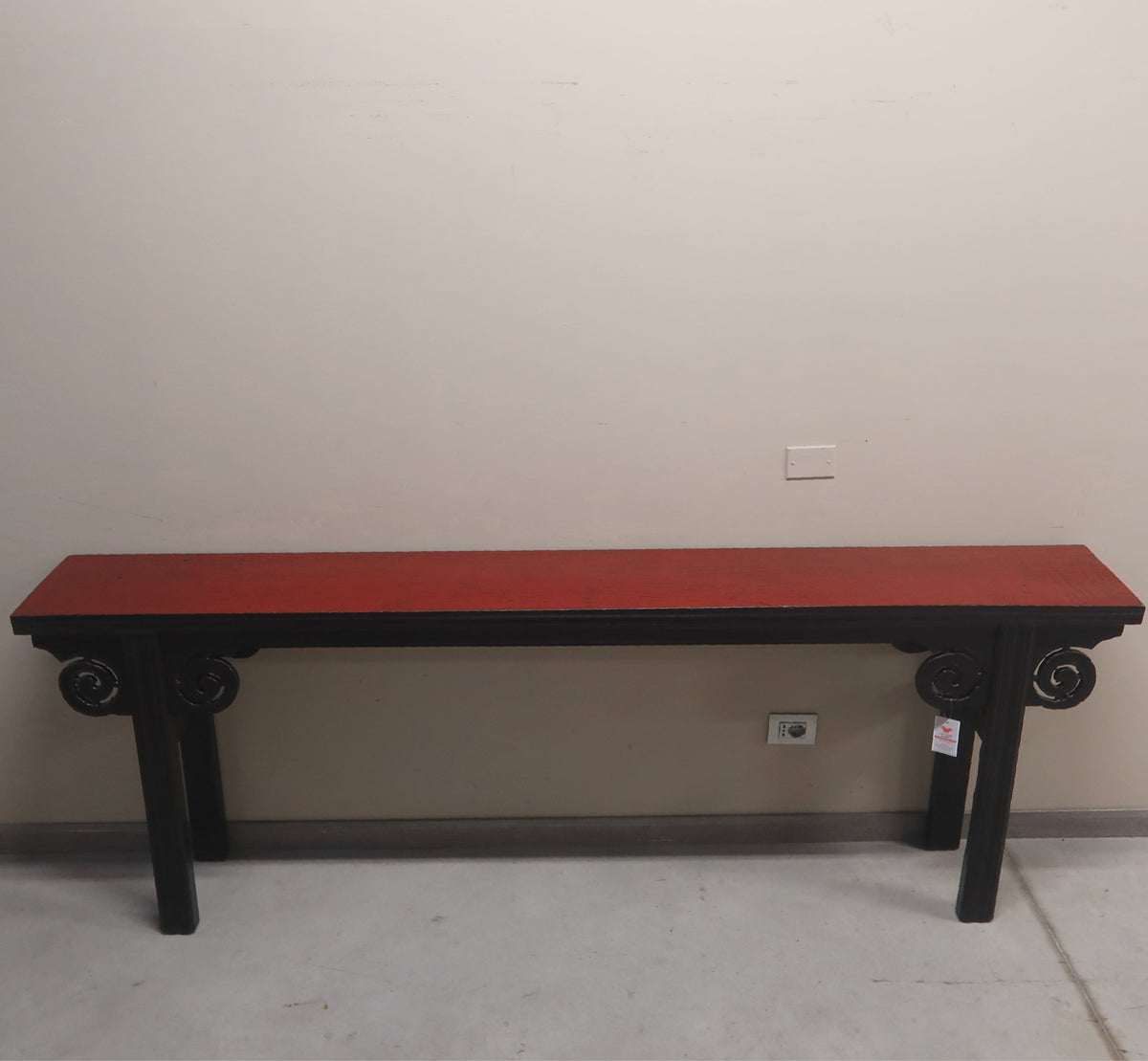 LUNGA CONSOLLE OLMO CINESE PIANO ROSSO