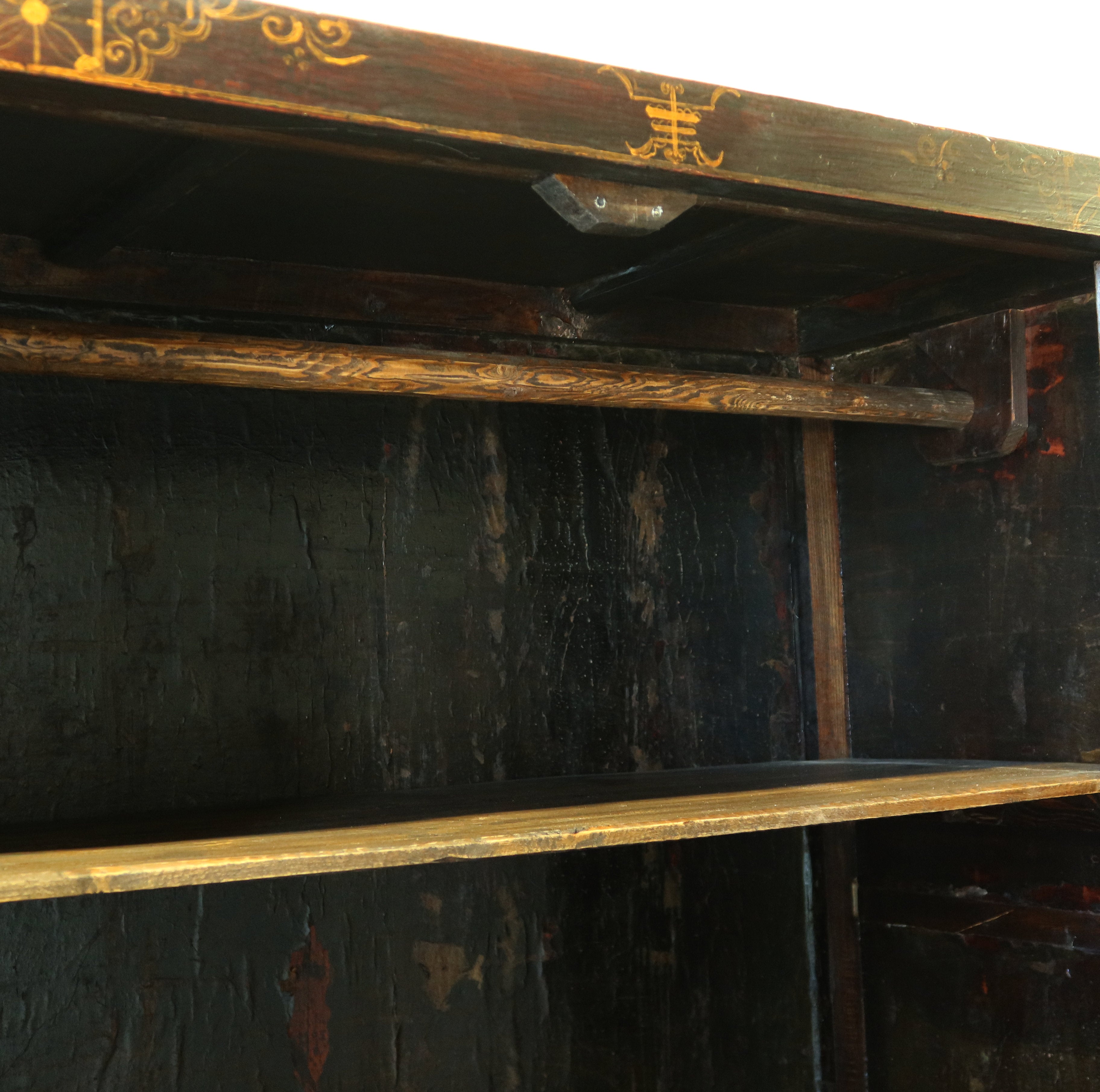ARMADIO CINESE NERO DECORATO DELLO SHANXI