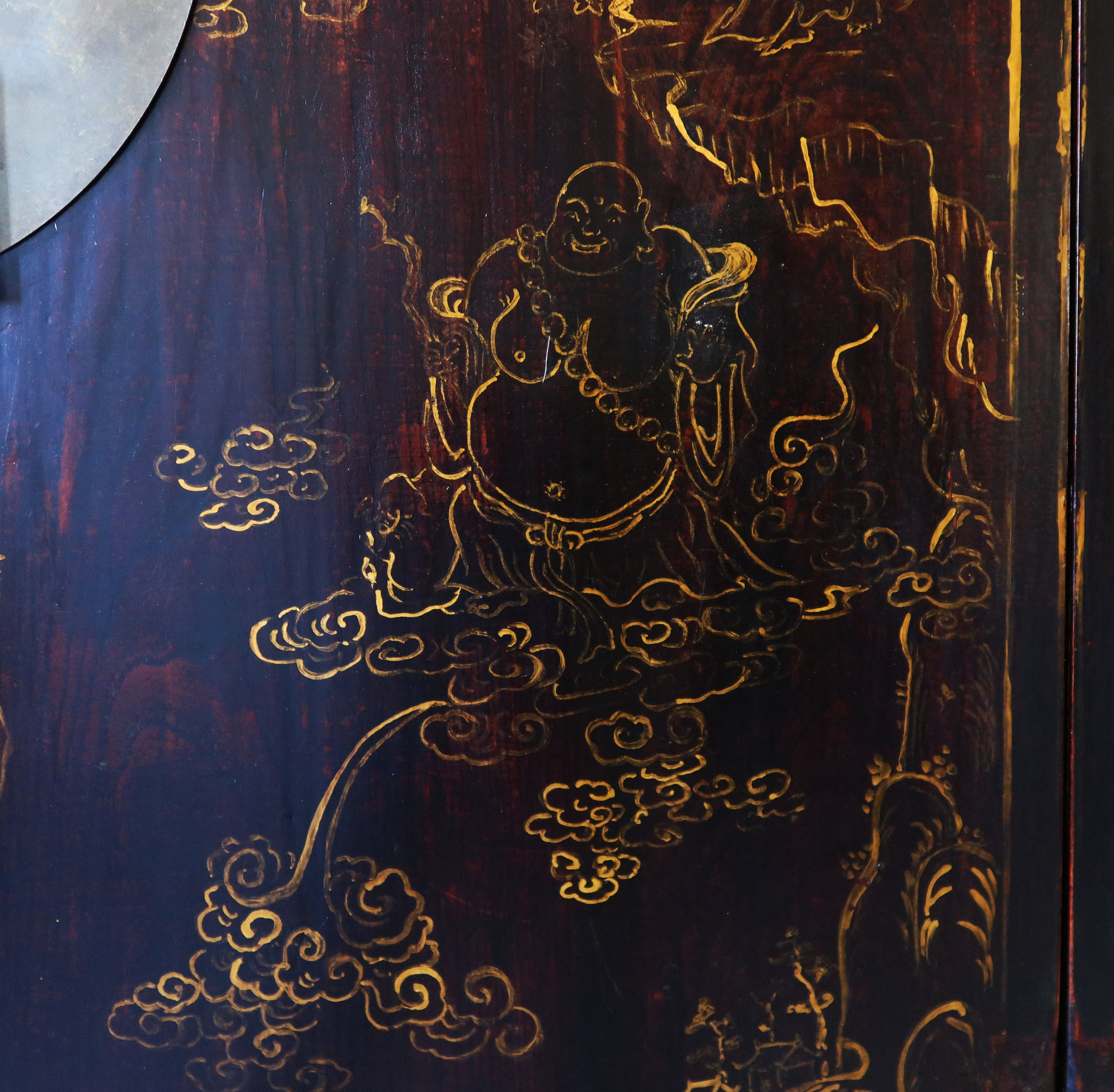 ARMADIO CINESE NERO DECORATO DELLO SHANXI