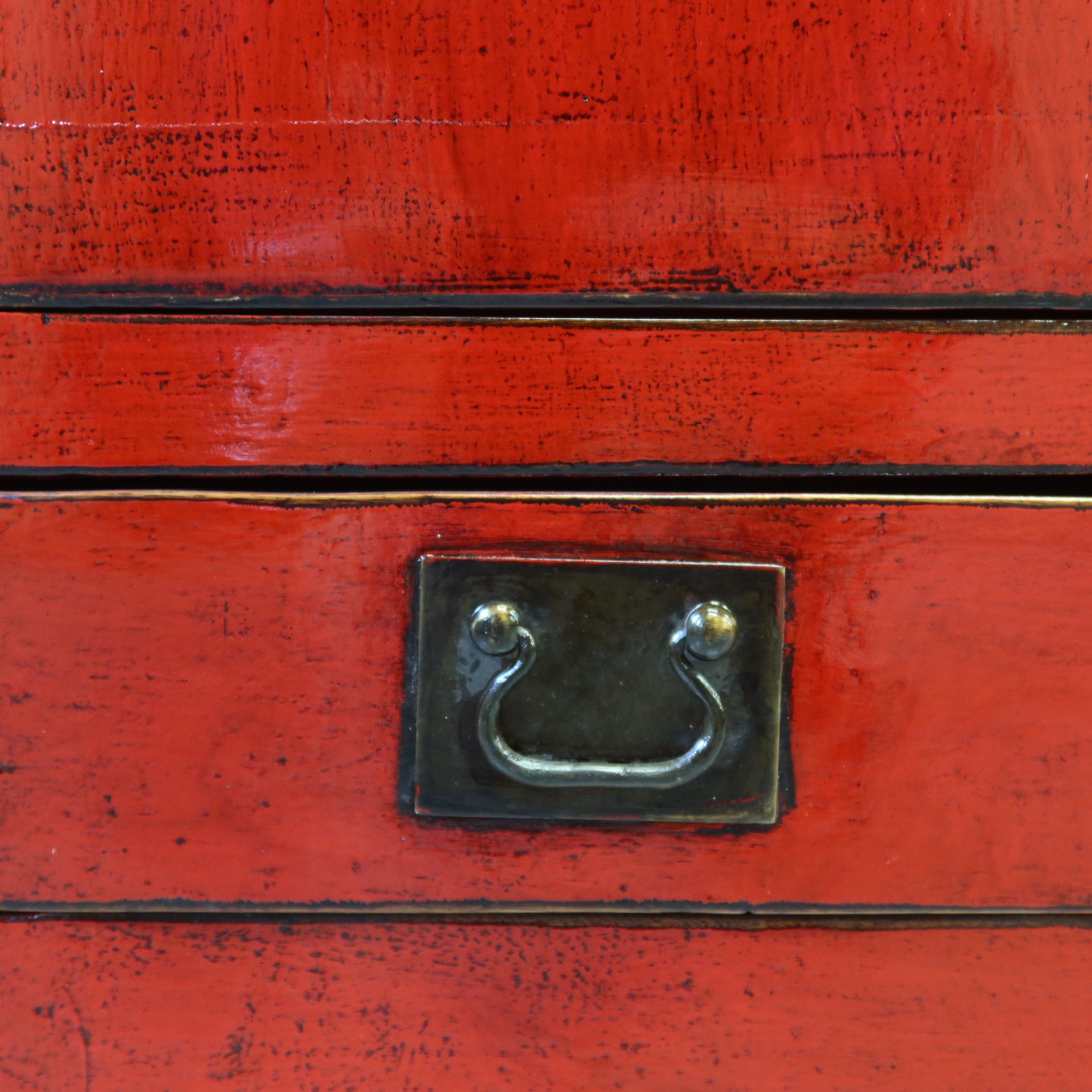 CASSAPANCA CINESE DI TIANJIN LACCA ROSSA