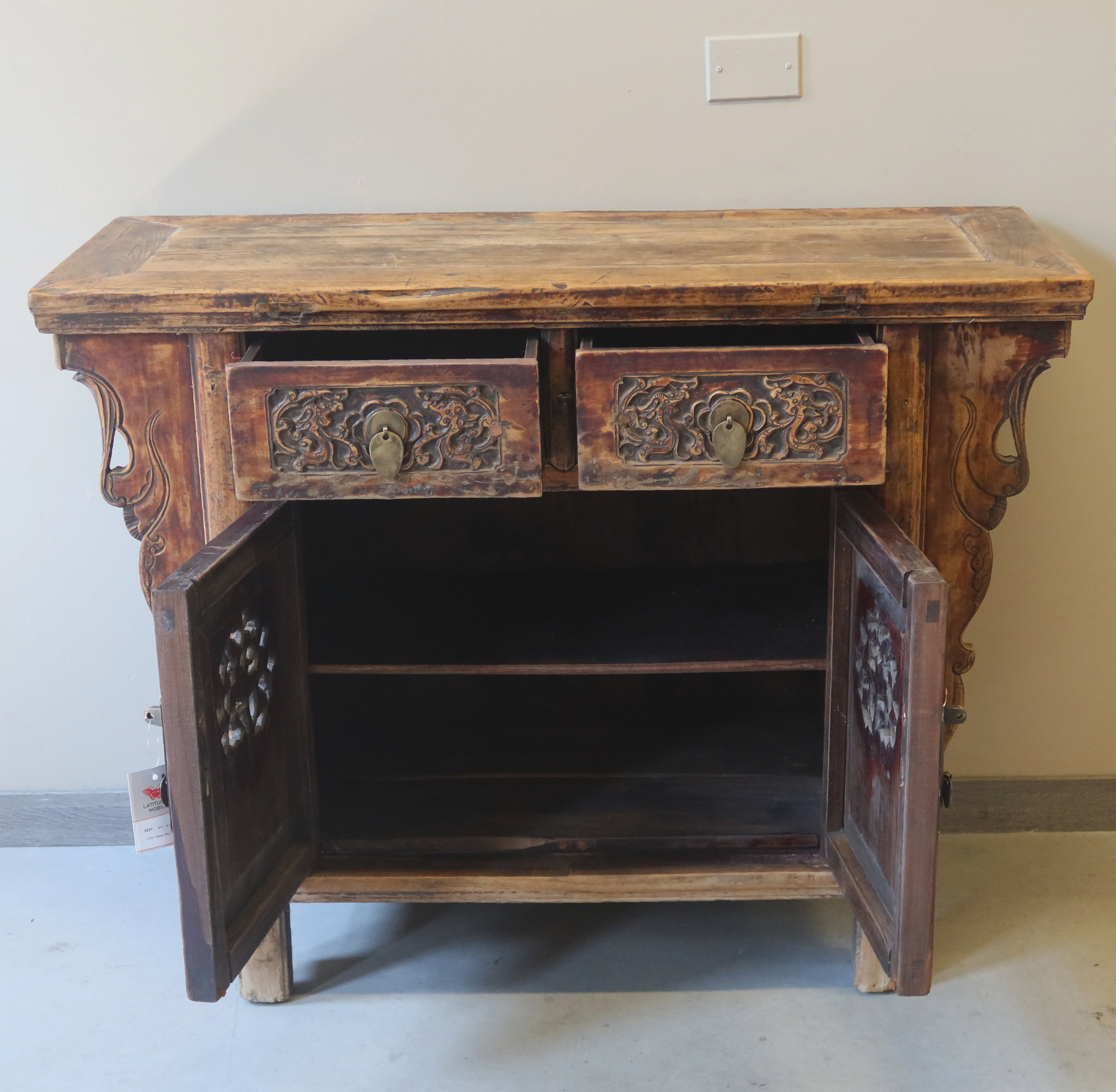 CREDENZA CINESE SHANDONG ALI INTAGLIATE