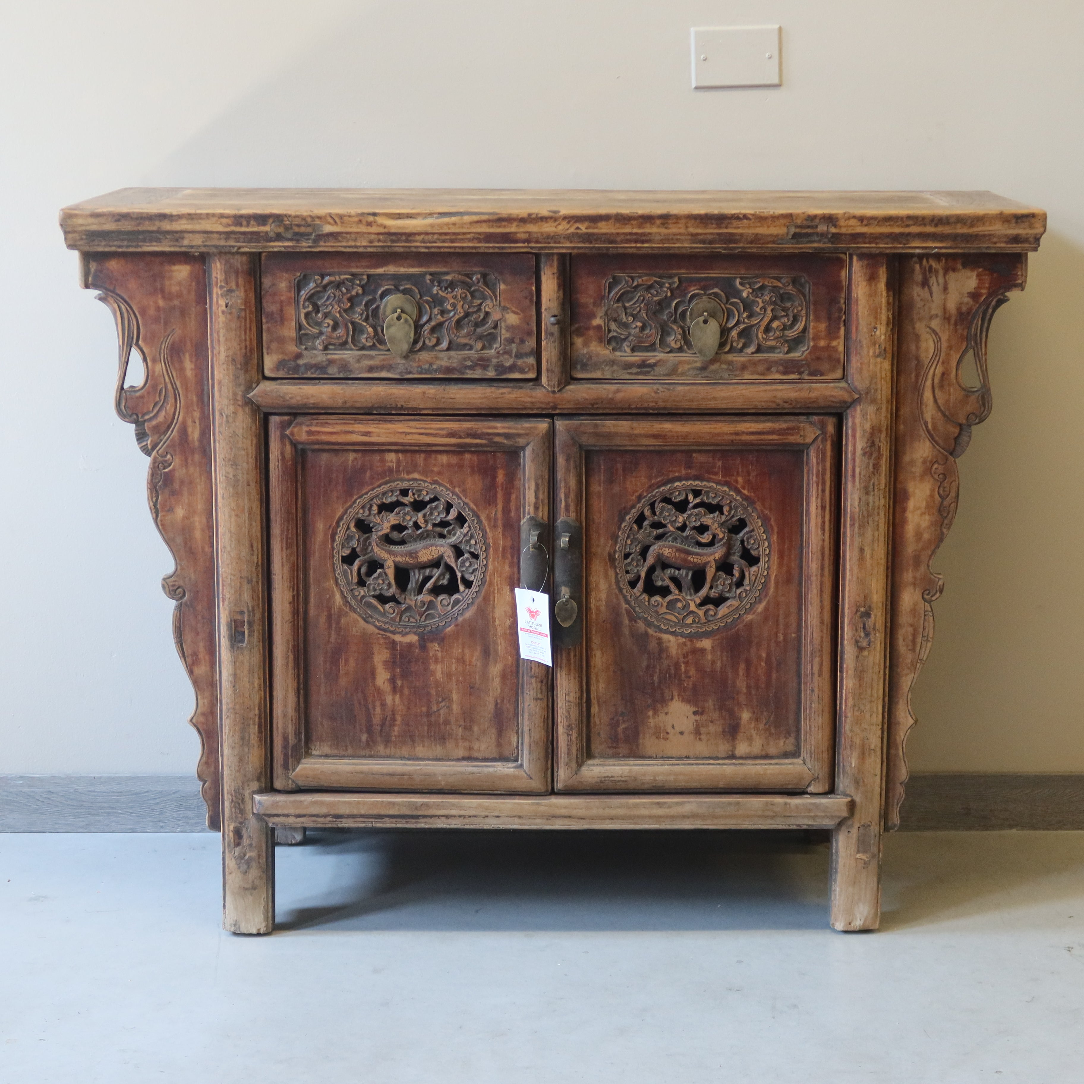 CREDENZA CINESE SHANDONG ALI INTAGLIATE