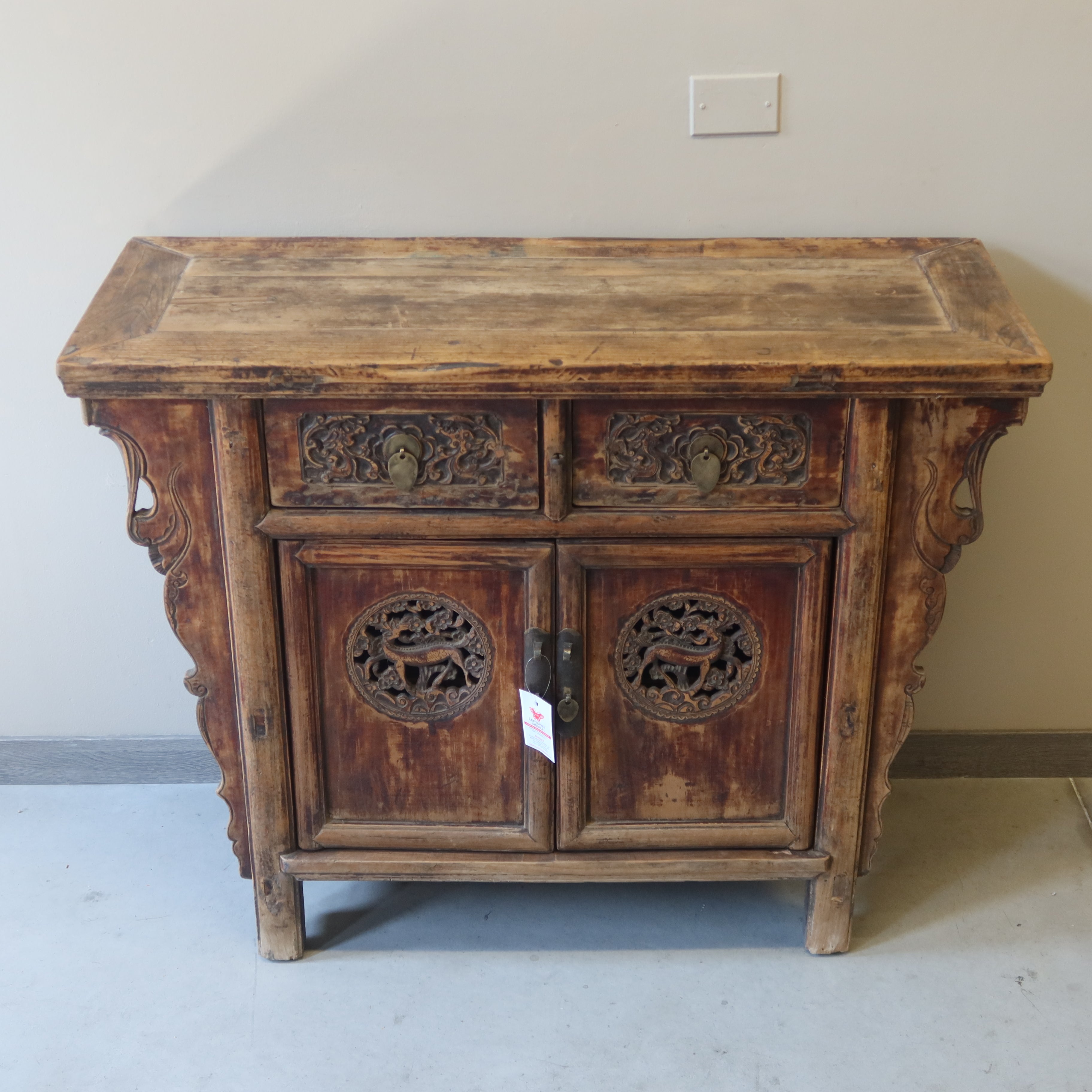 CREDENZA CINESE SHANDONG ALI INTAGLIATE