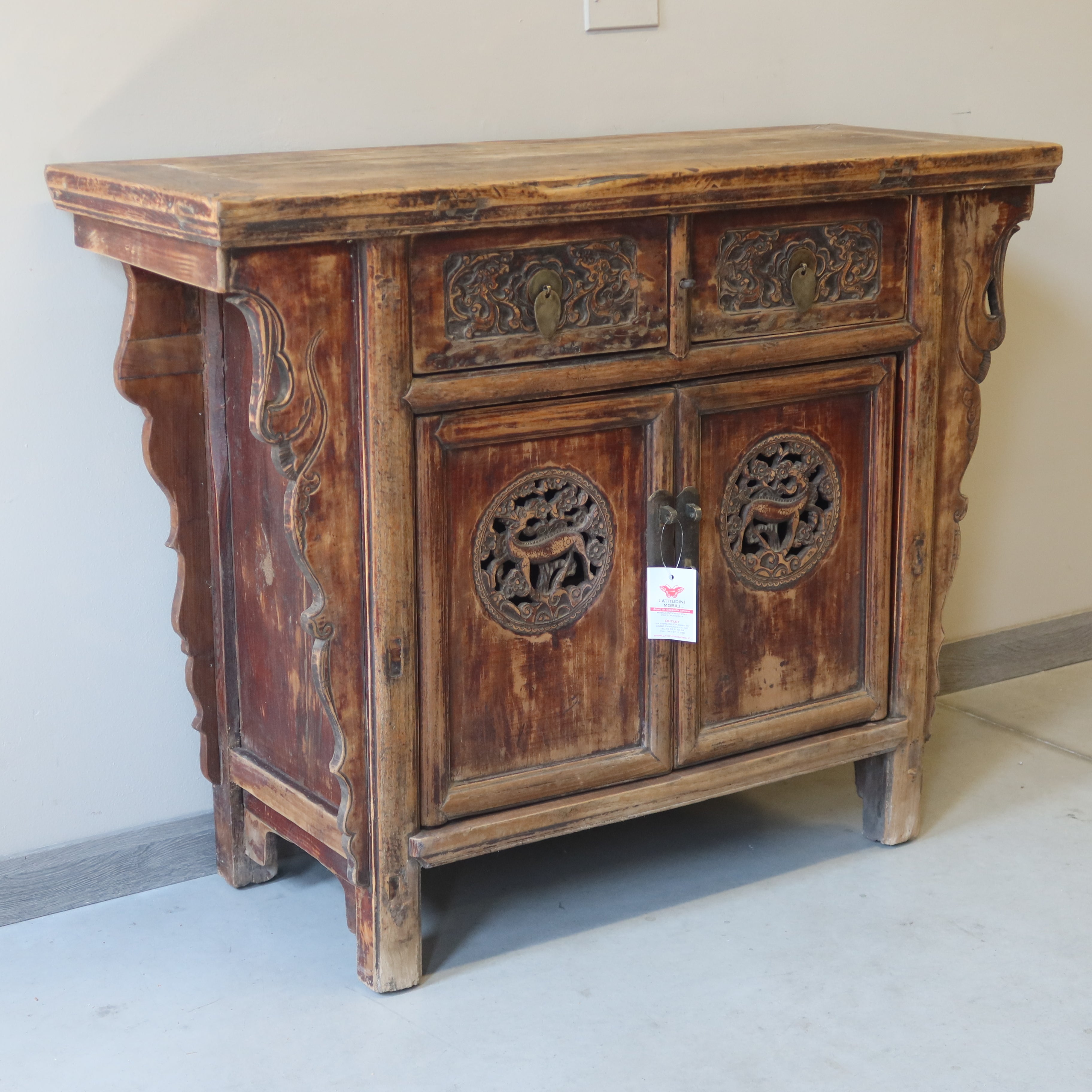 CREDENZA CINESE SHANDONG ALI INTAGLIATE