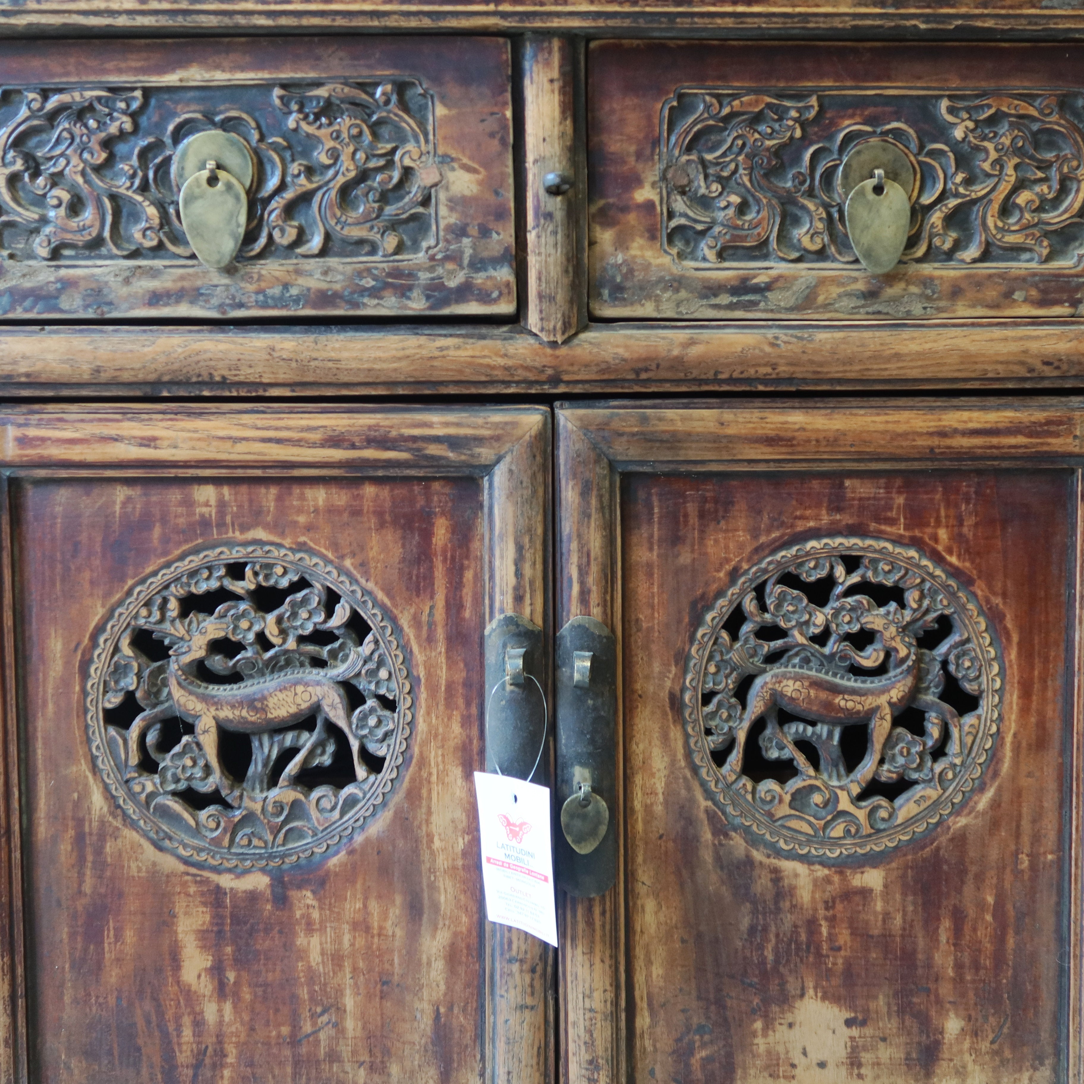 CREDENZA CINESE SHANDONG ALI INTAGLIATE