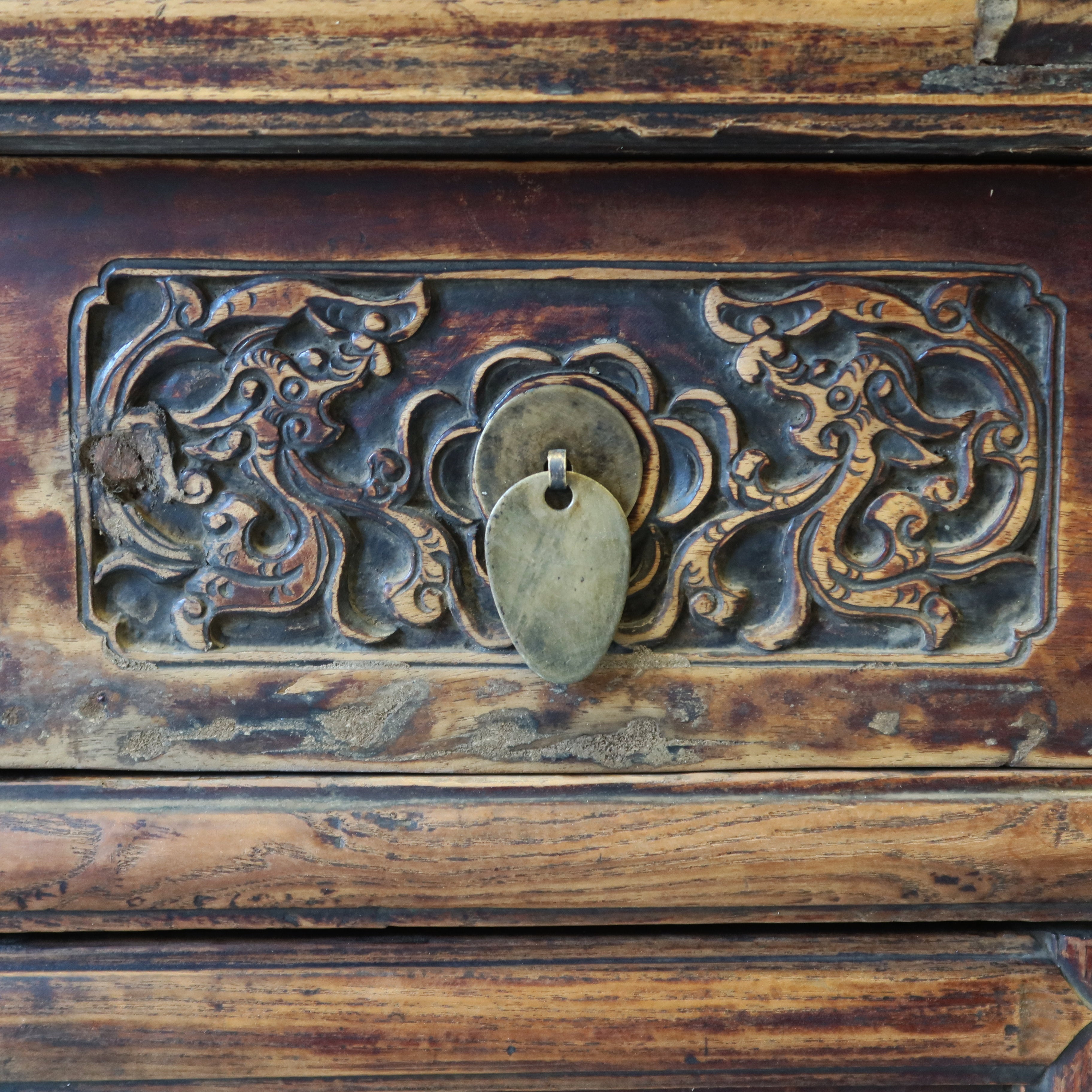 CREDENZA CINESE SHANDONG ALI INTAGLIATE