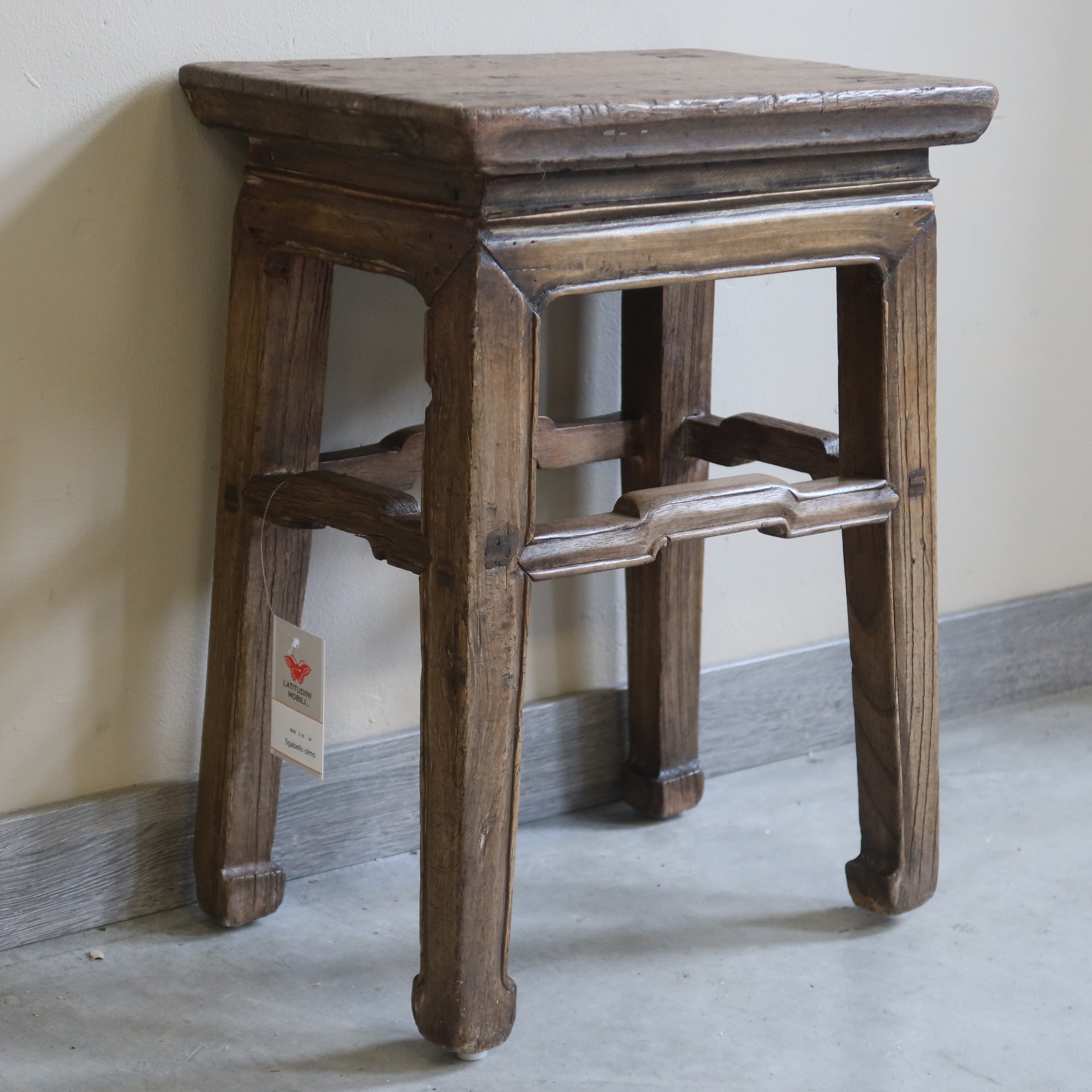 SGABELLO RETTANGOLARE OLMO CINESE