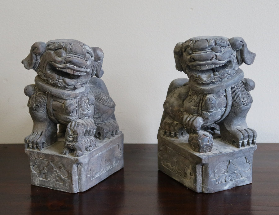 COPPIA DI STATUETTE CINESI "LEONCANI" GUARDIANI