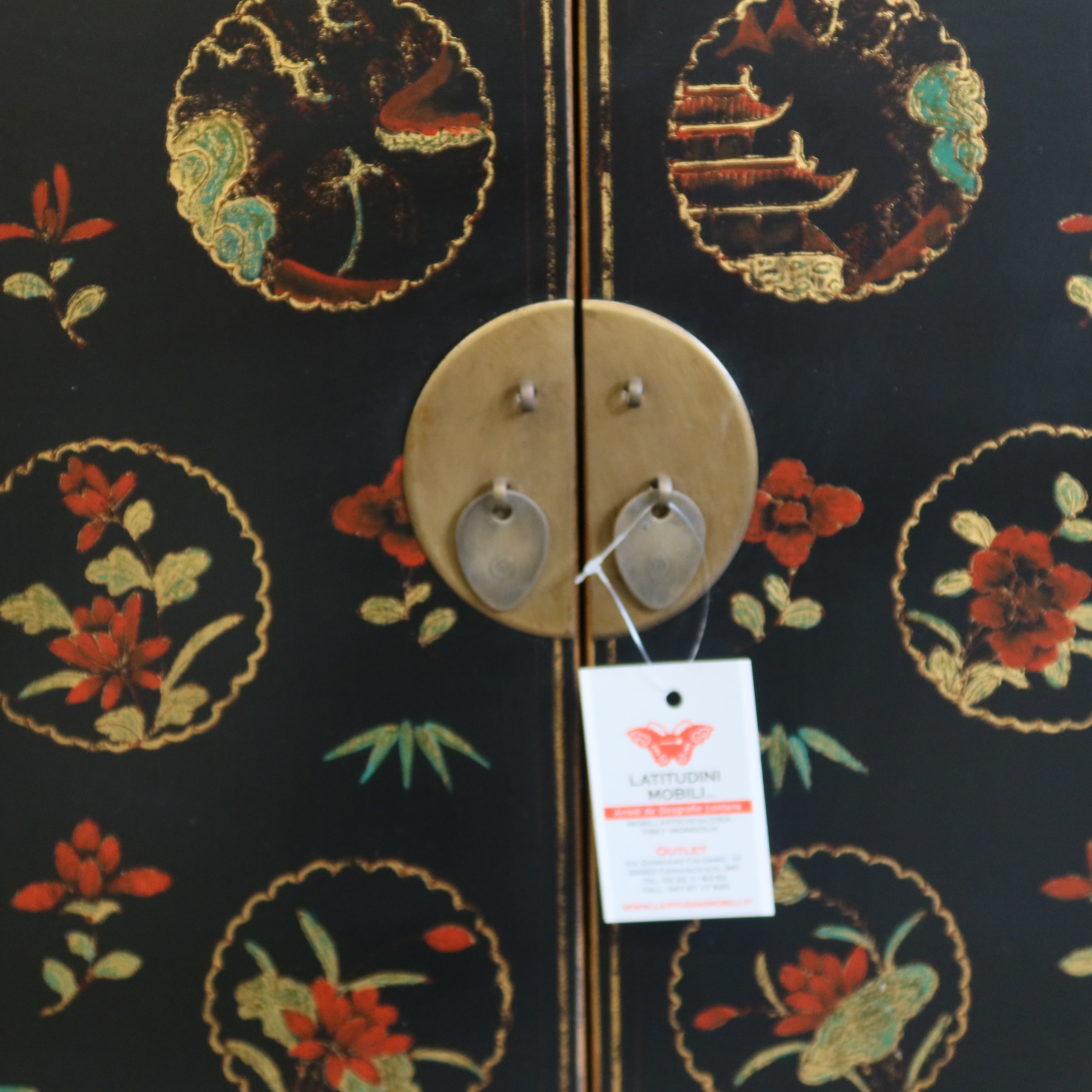 MOBILETTO CINESE DELLO SHANXI NERO DECORATO