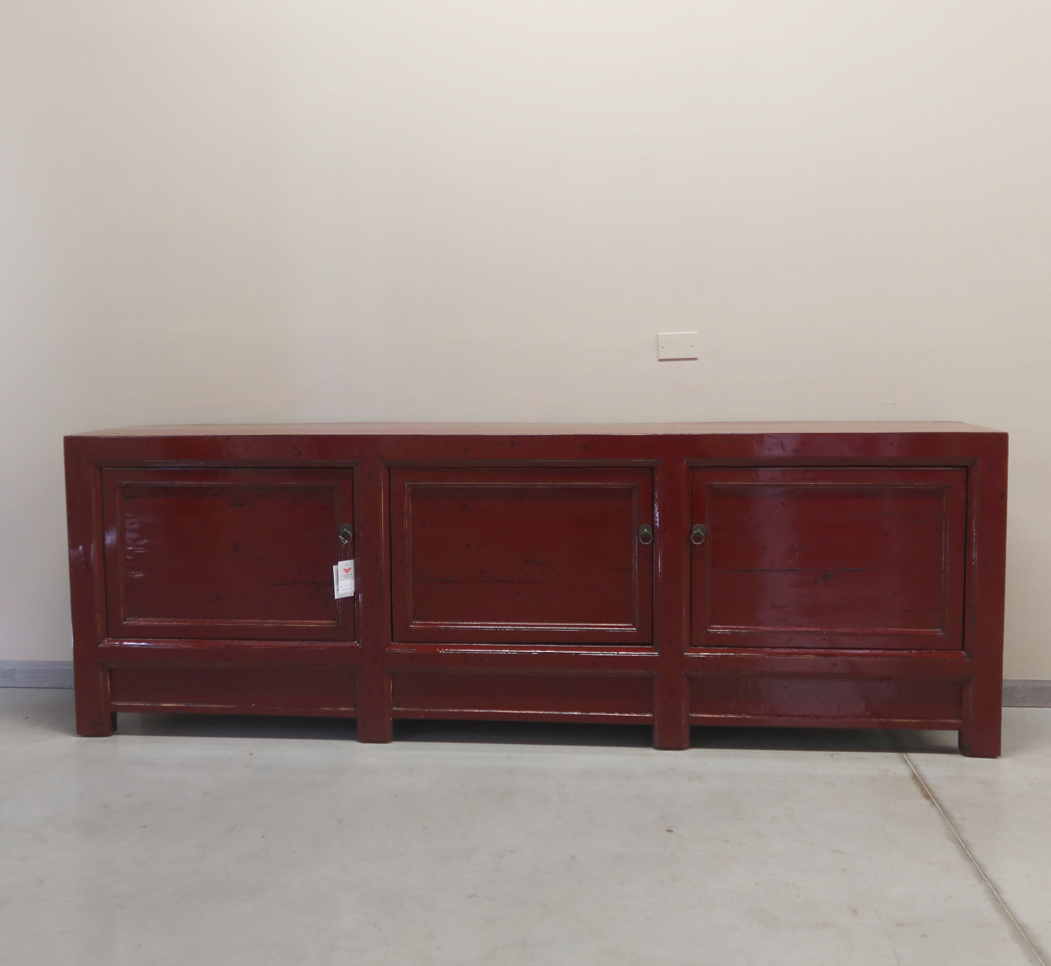 CREDENZA CINESE LACCA BORDEAUX 3P