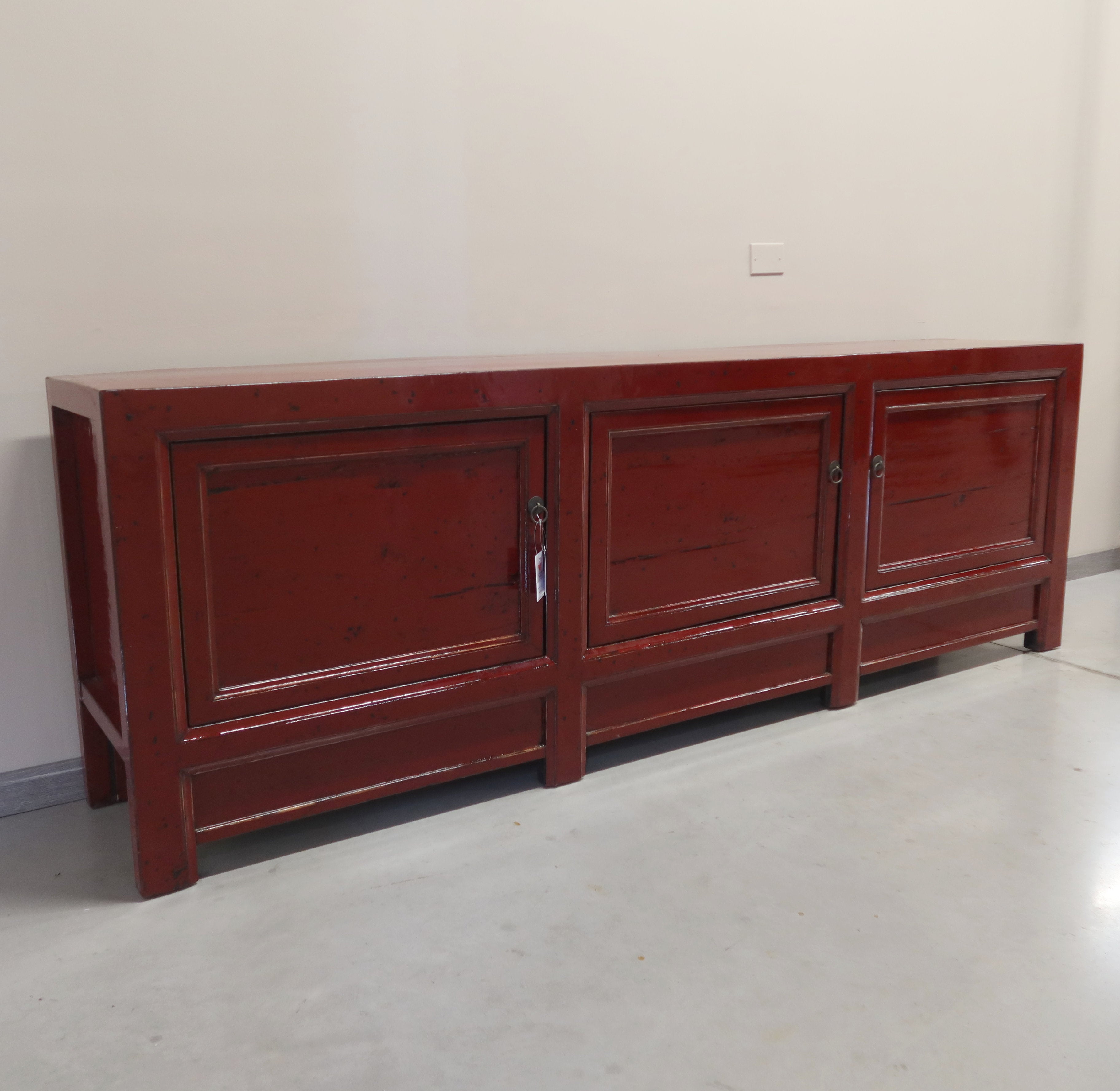 CREDENZA CINESE LACCA BORDEAUX 3P
