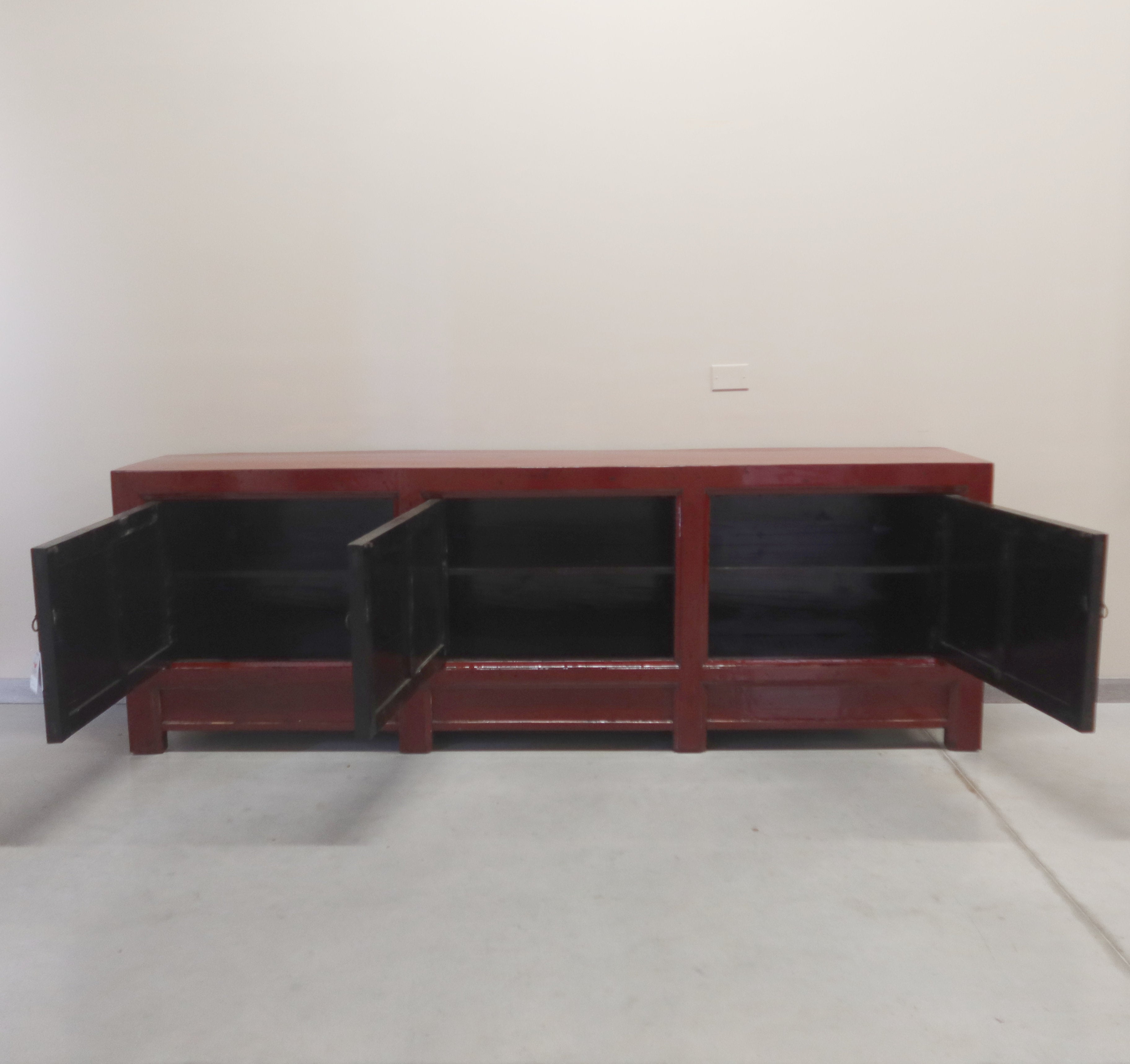CREDENZA CINESE LACCA BORDEAUX 3P