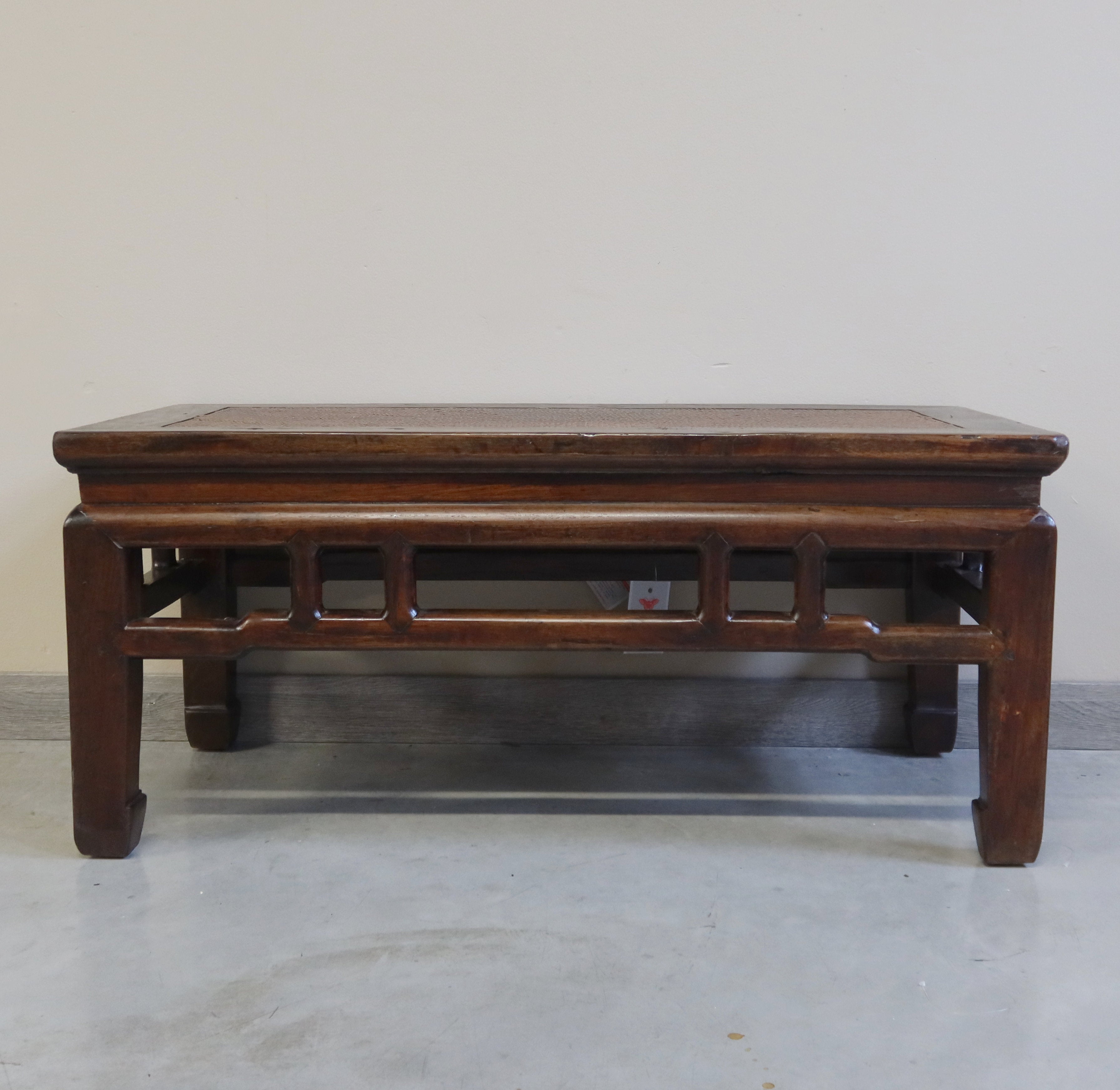 TAVOLINO OLMO CINESE PIANO RATTAN