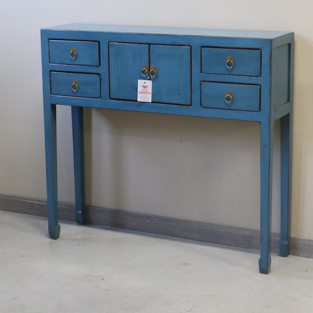 CONSOLLE CINESE LACCA AZZURRA