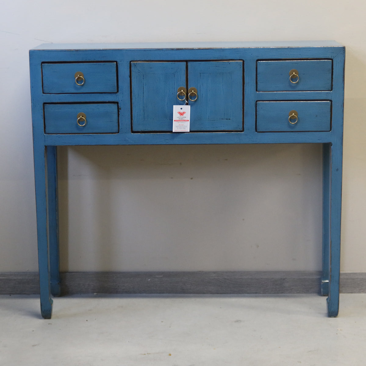 CONSOLLE CINESE LACCA AZZURRA