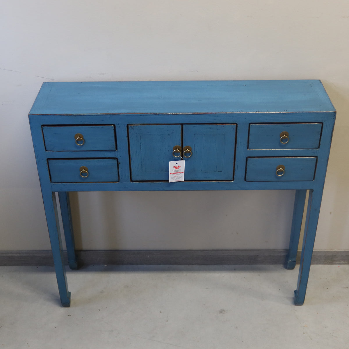 CONSOLLE CINESE LACCA AZZURRA