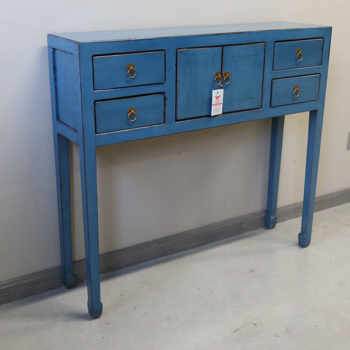 CONSOLLE CINESE LACCA AZZURRA