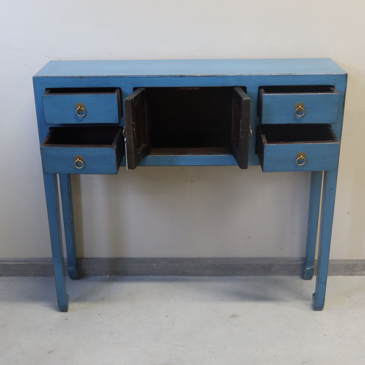 CONSOLLE CINESE LACCA AZZURRA