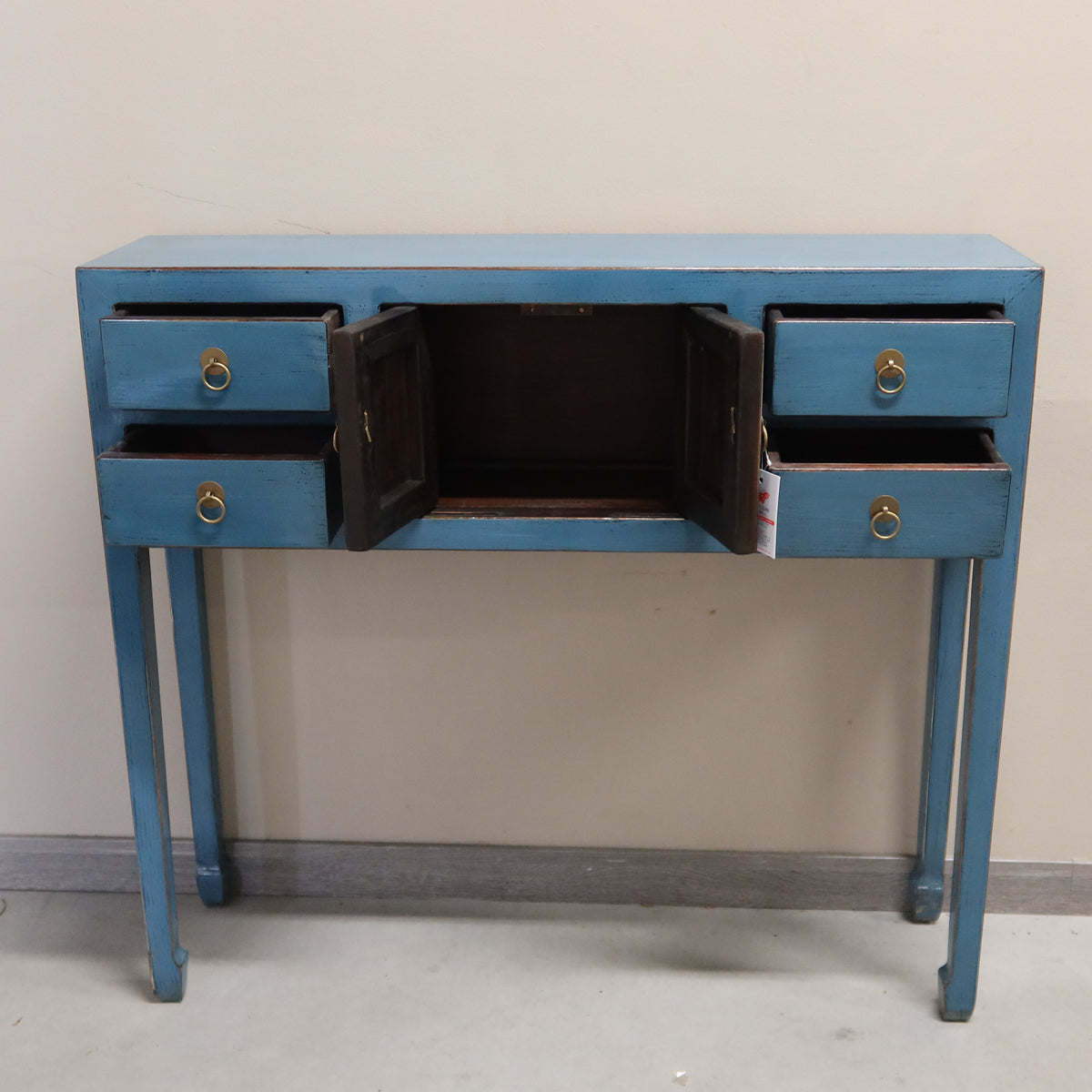 CONSOLLE CINESE LACCA AZZURRA