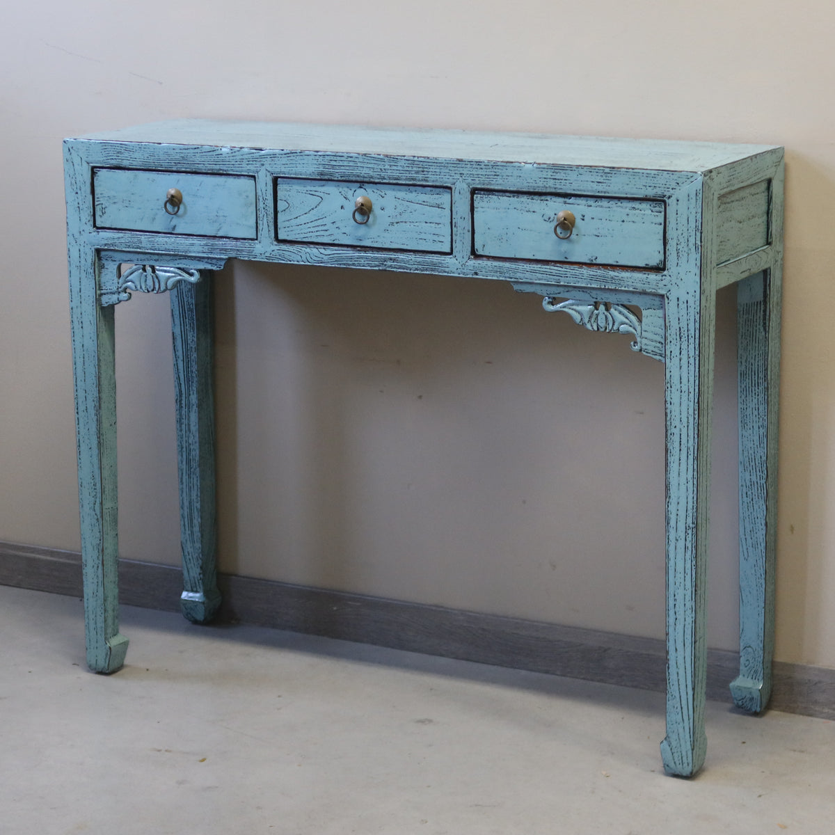 CONSOLLE CINESE LACCA AZZURRA