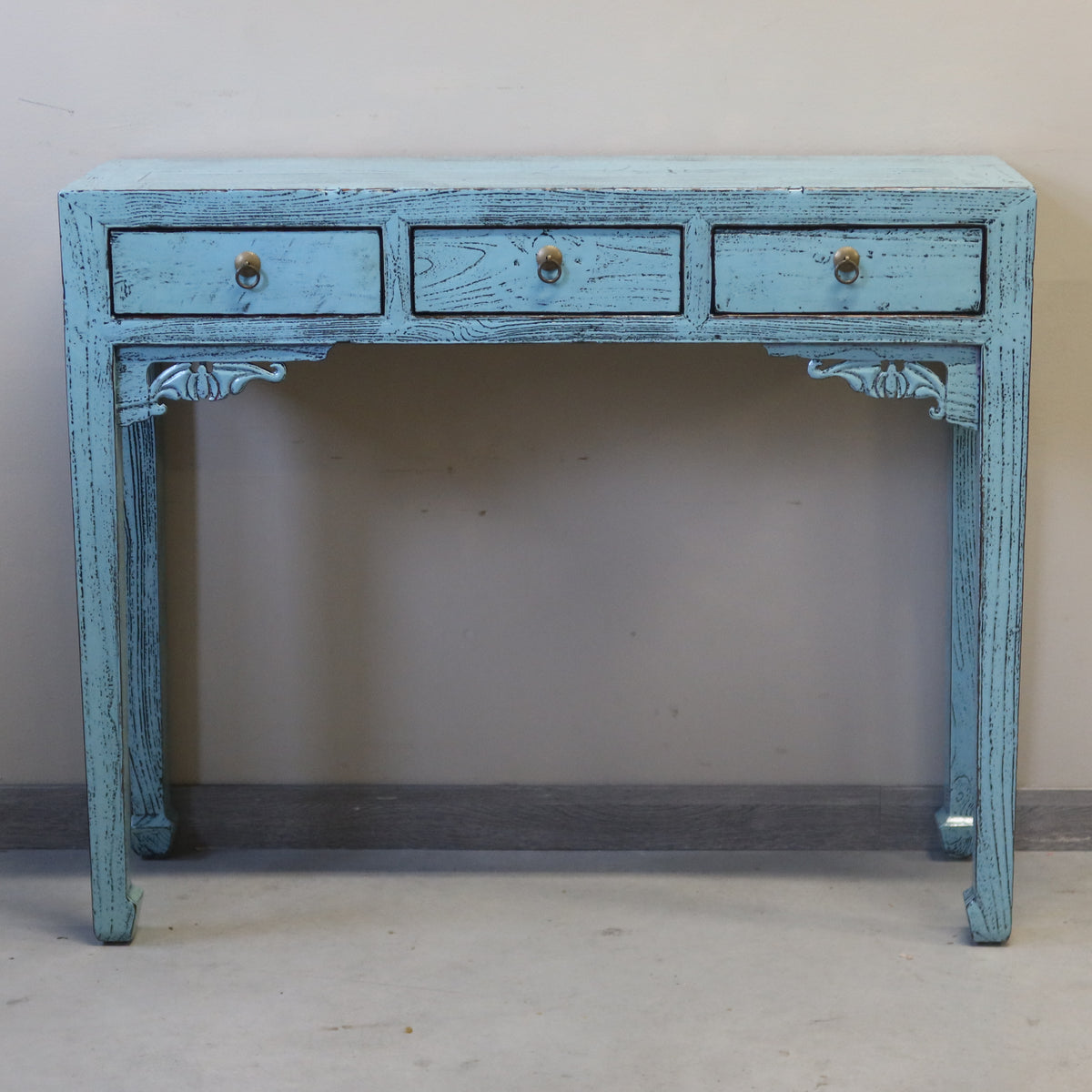 CONSOLLE CINESE LACCA AZZURRA