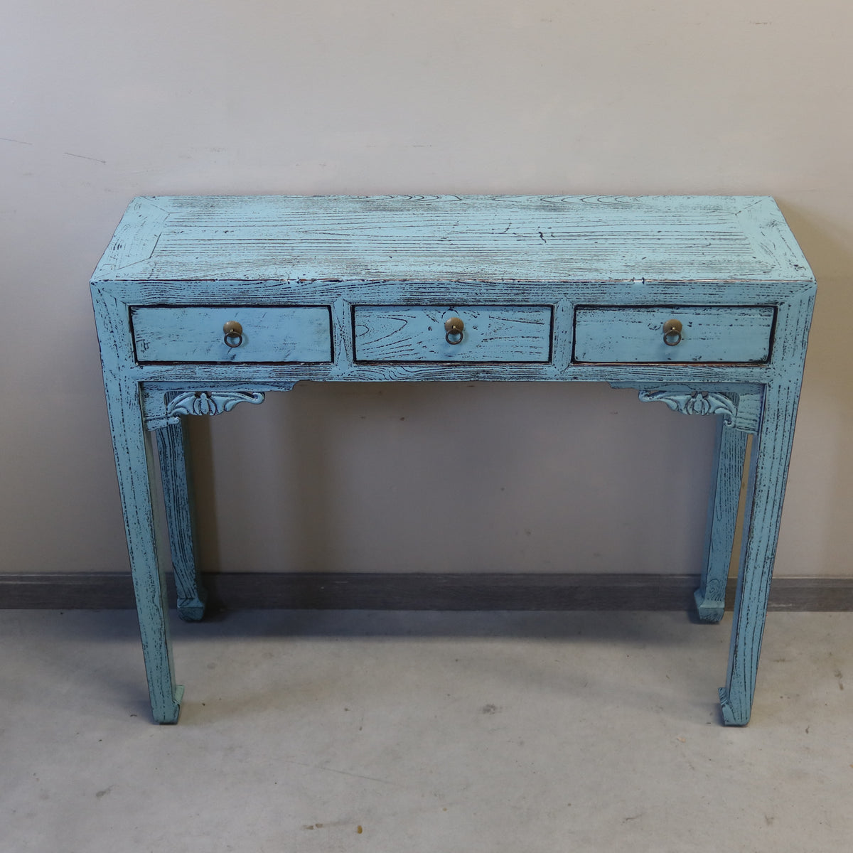 CONSOLLE CINESE LACCA AZZURRA