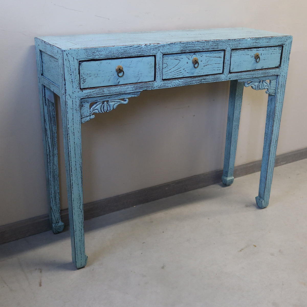 CONSOLLE CINESE LACCA AZZURRA