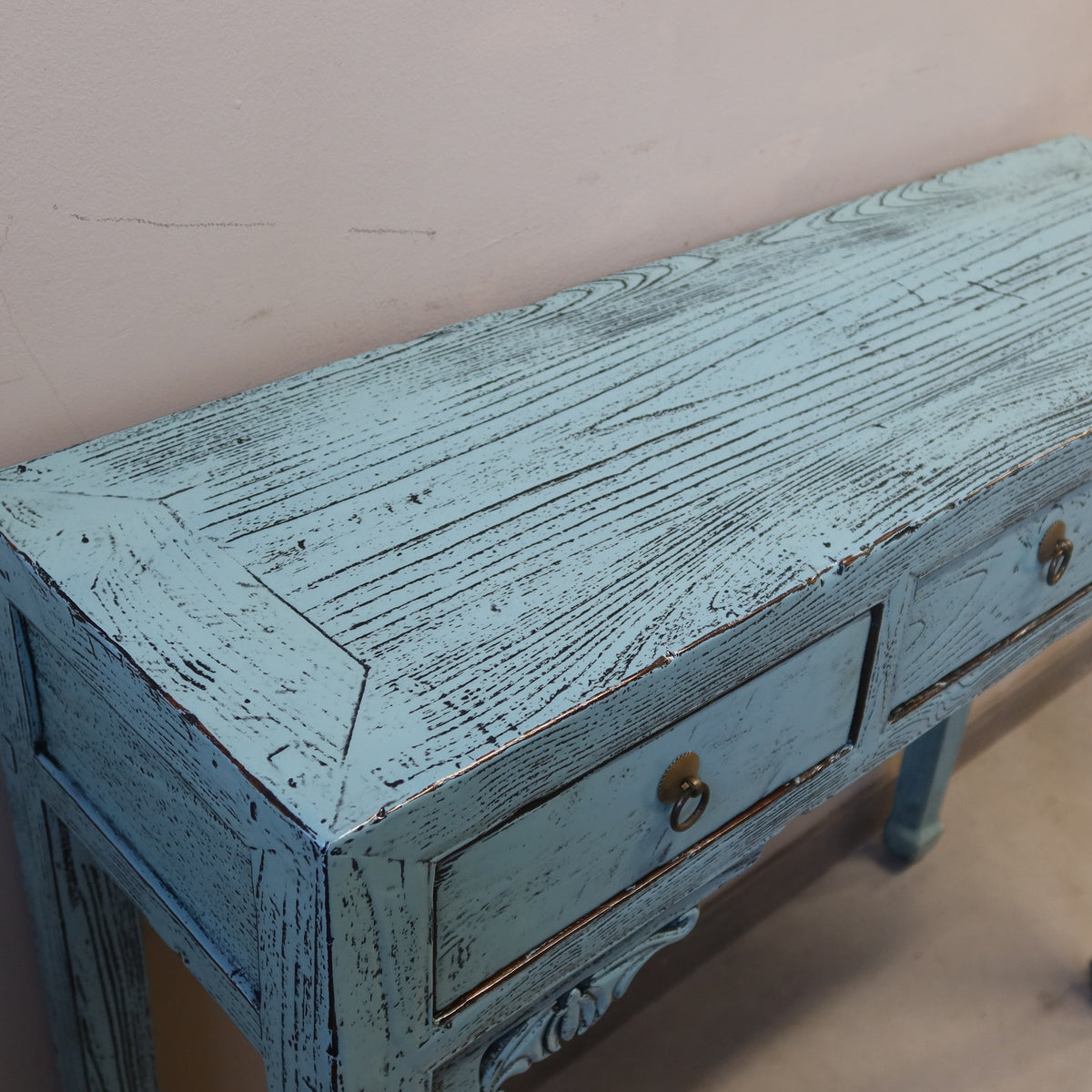CONSOLLE CINESE LACCA AZZURRA
