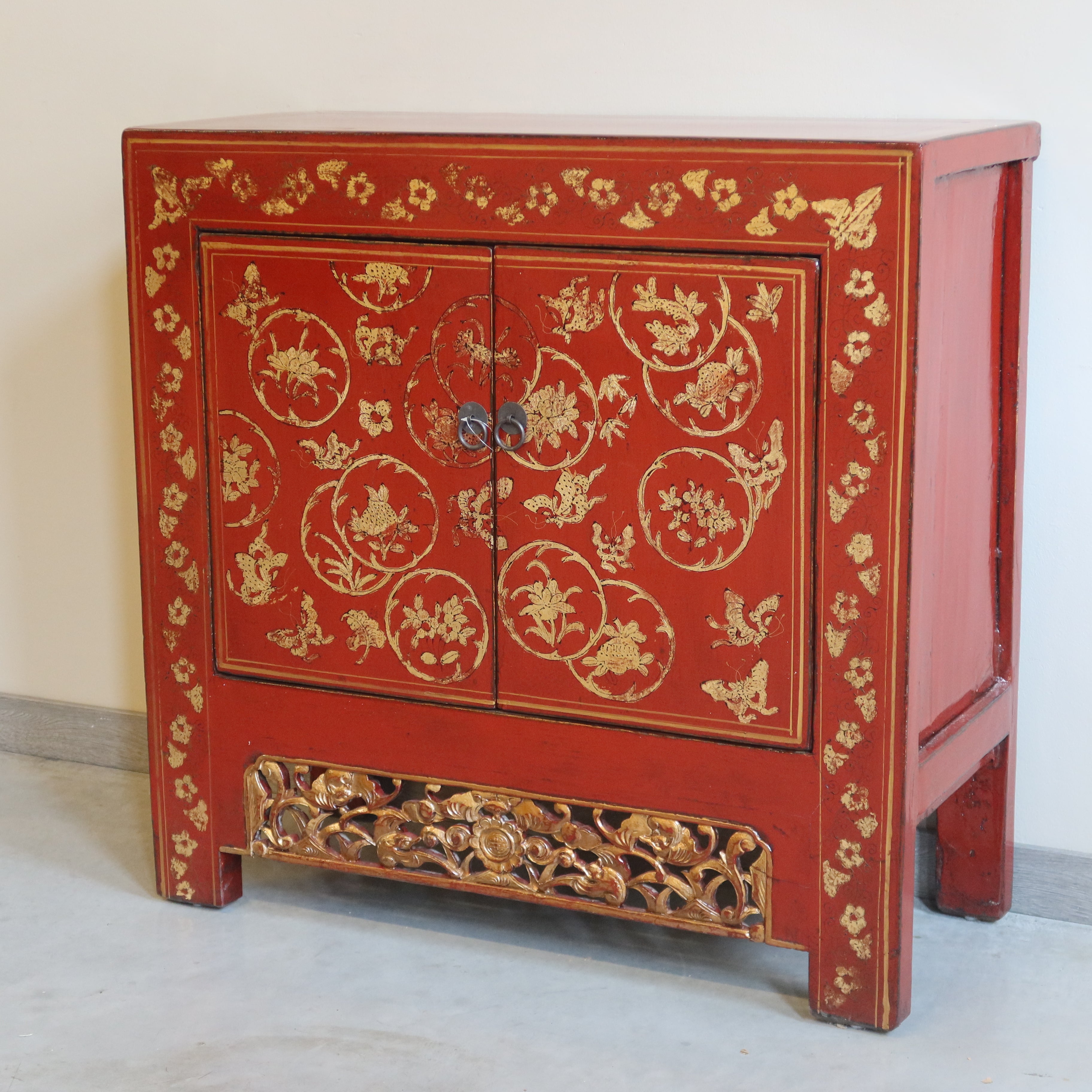 MADIETTA SHANXI LACCA ROSSA DEC GREMBIULE INTAGLIATO