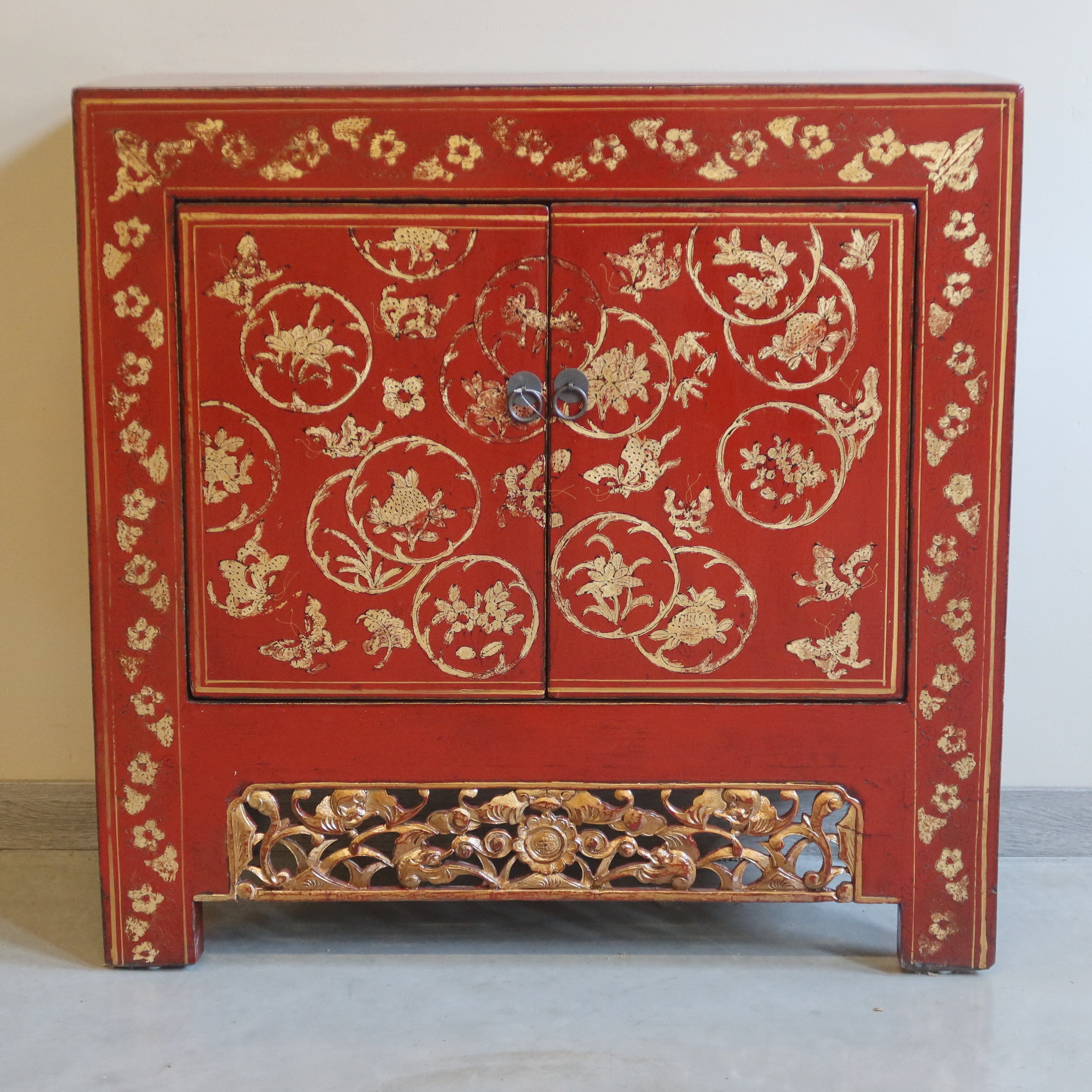 MADIETTA SHANXI LACCA ROSSA DEC GREMBIULE INTAGLIATO