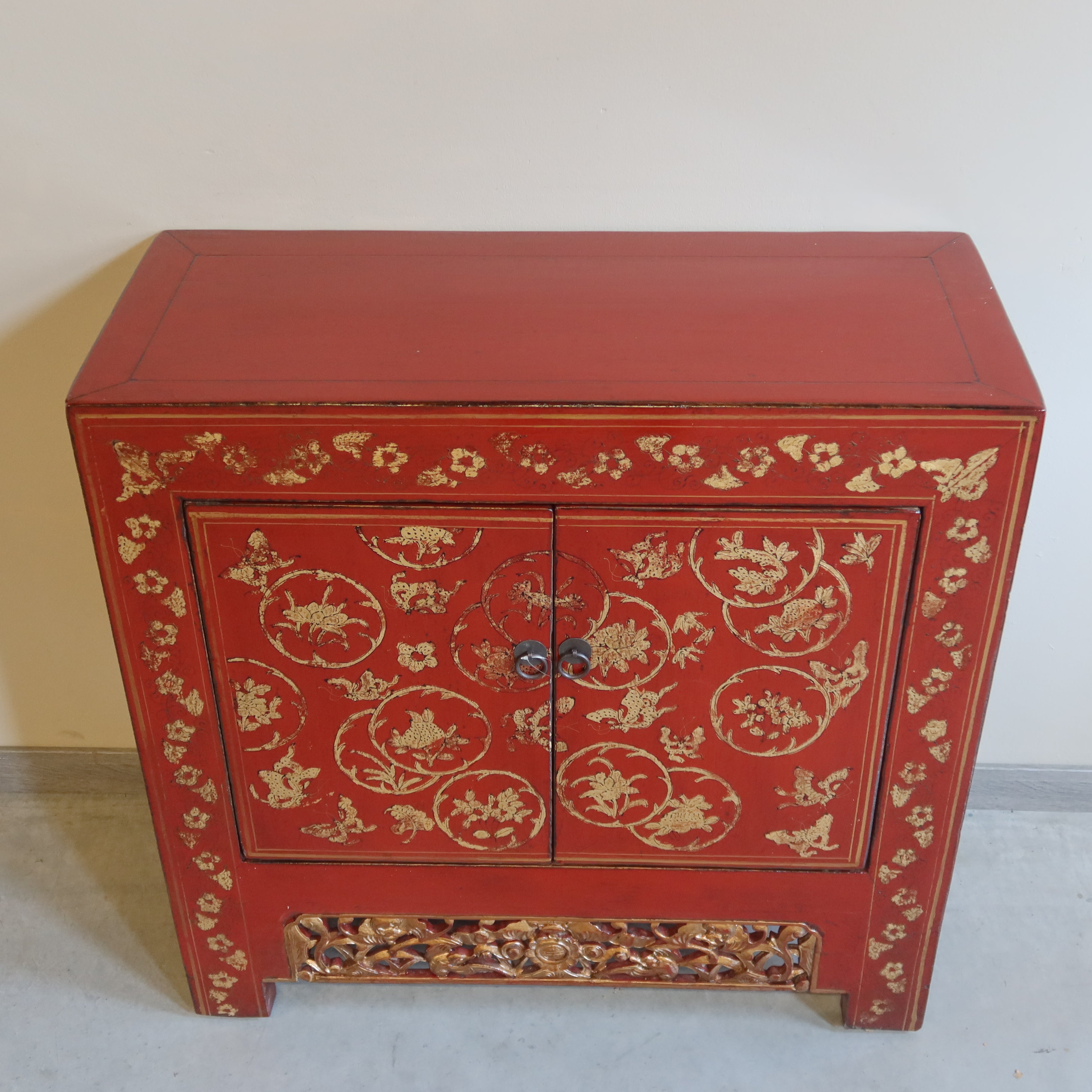 MADIETTA SHANXI LACCA ROSSA DEC GREMBIULE INTAGLIATO