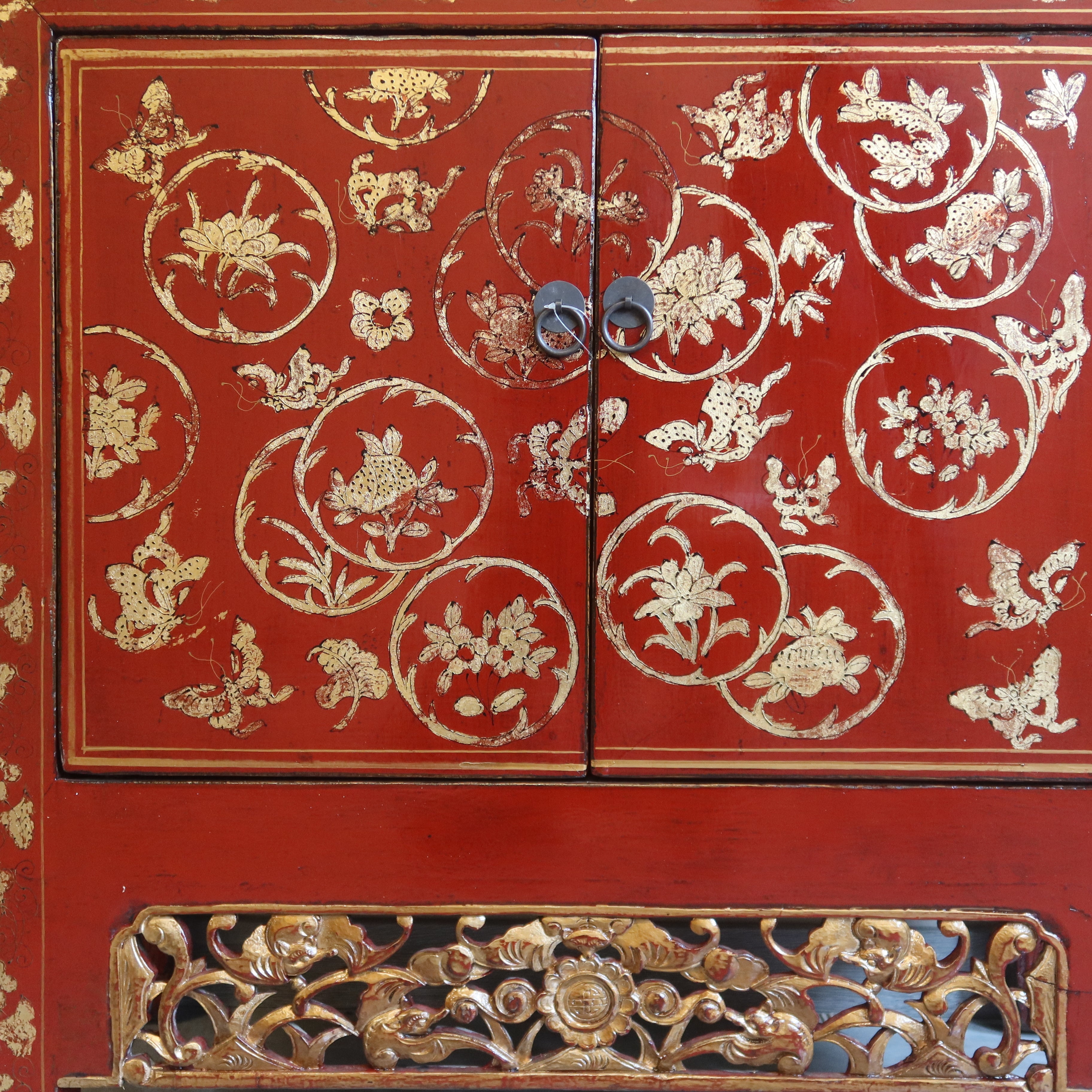 MADIETTA SHANXI LACCA ROSSA DEC GREMBIULE INTAGLIATO