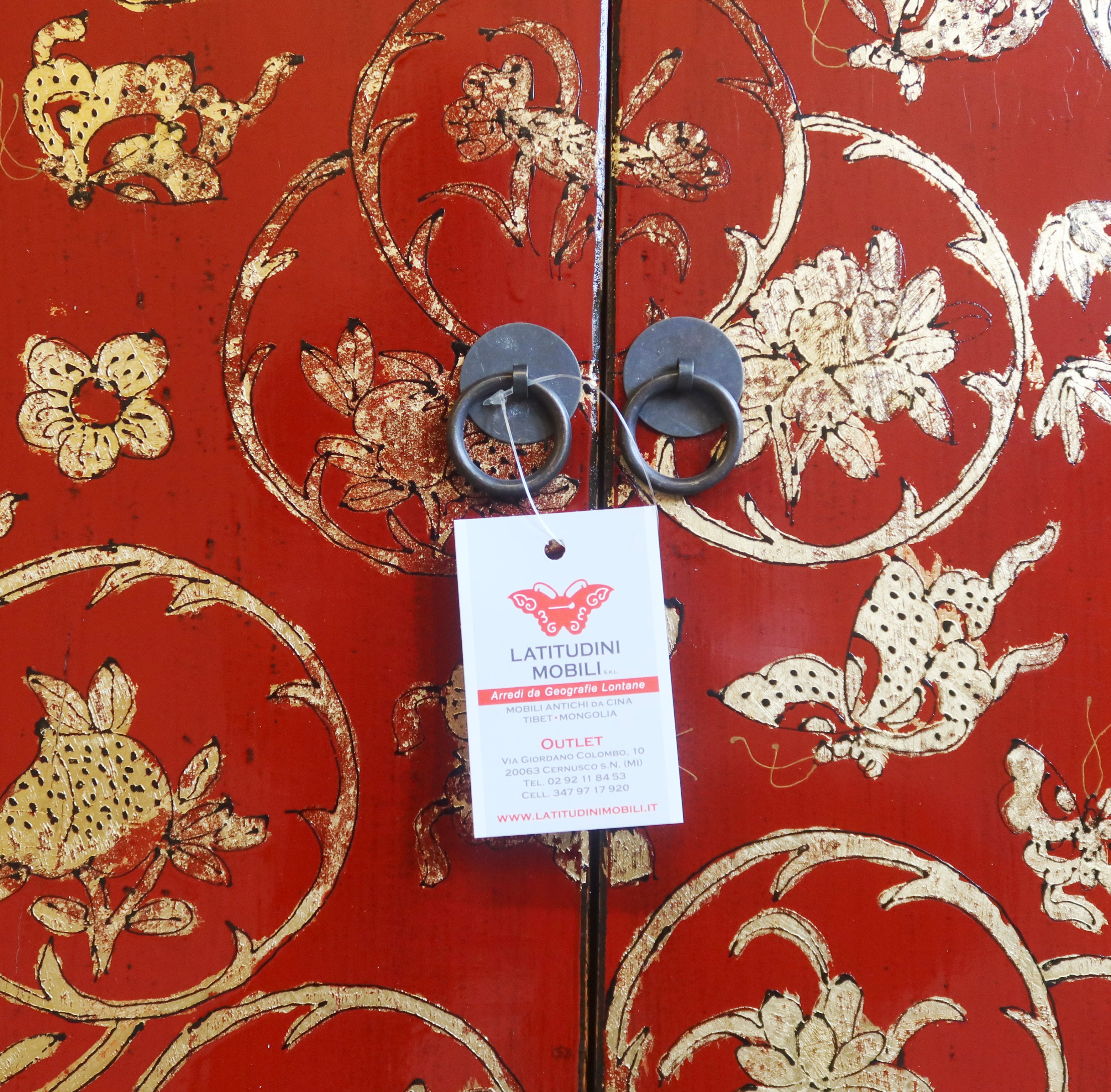 MADIETTA SHANXI LACCA ROSSA DEC GREMBIULE INTAGLIATO