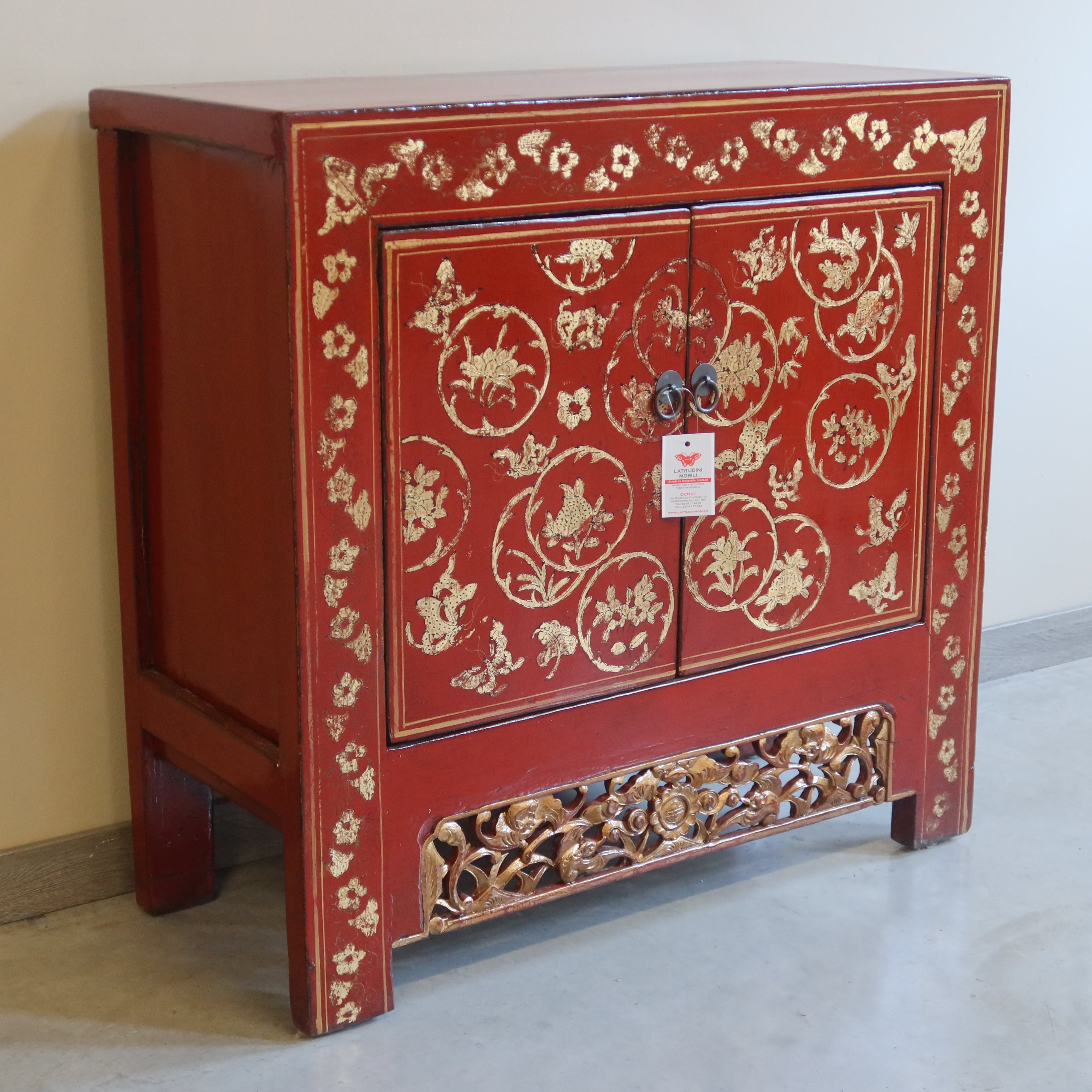 MADIETTA SHANXI LACCA ROSSA DEC GREMBIULE INTAGLIATO