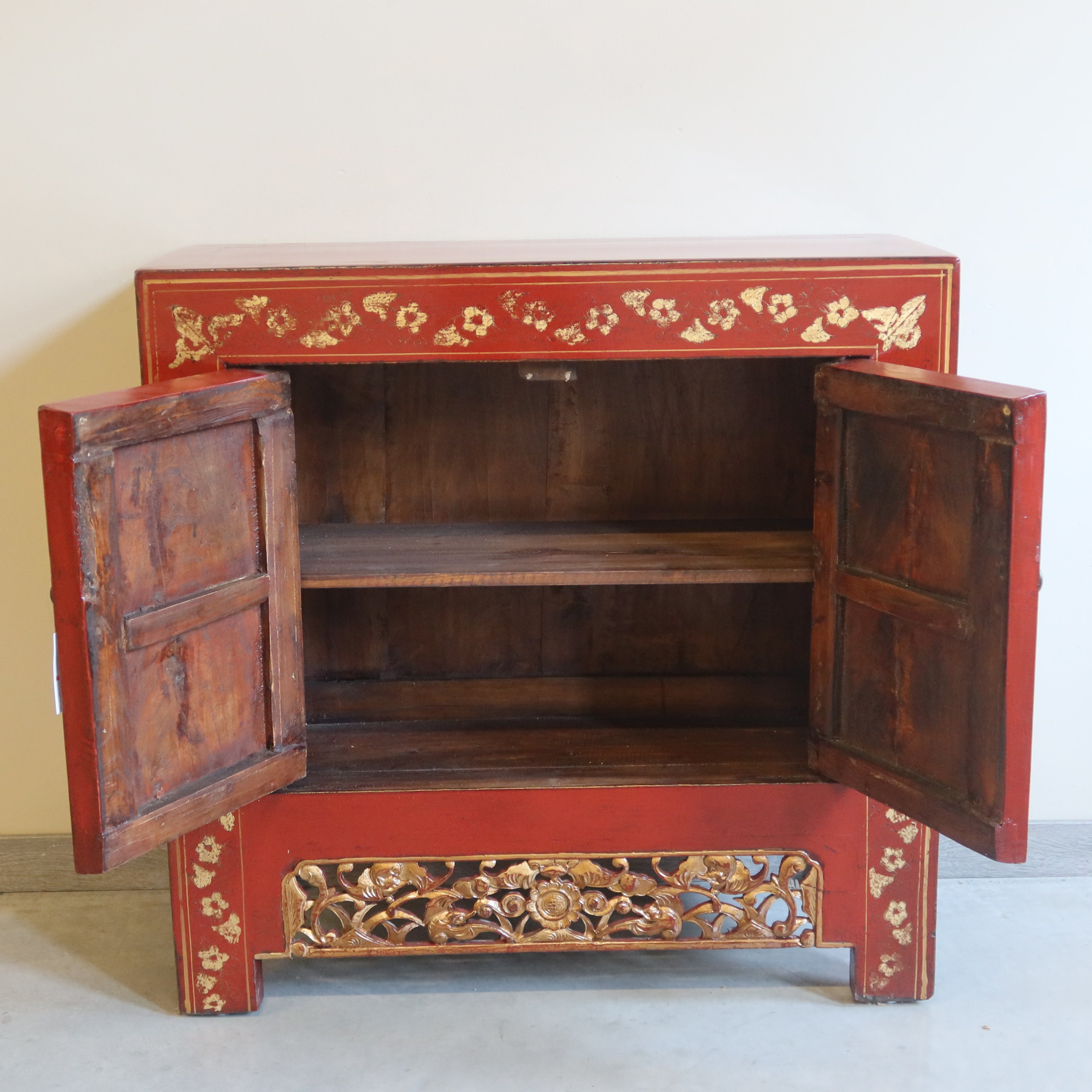MADIETTA SHANXI LACCA ROSSA DEC GREMBIULE INTAGLIATO