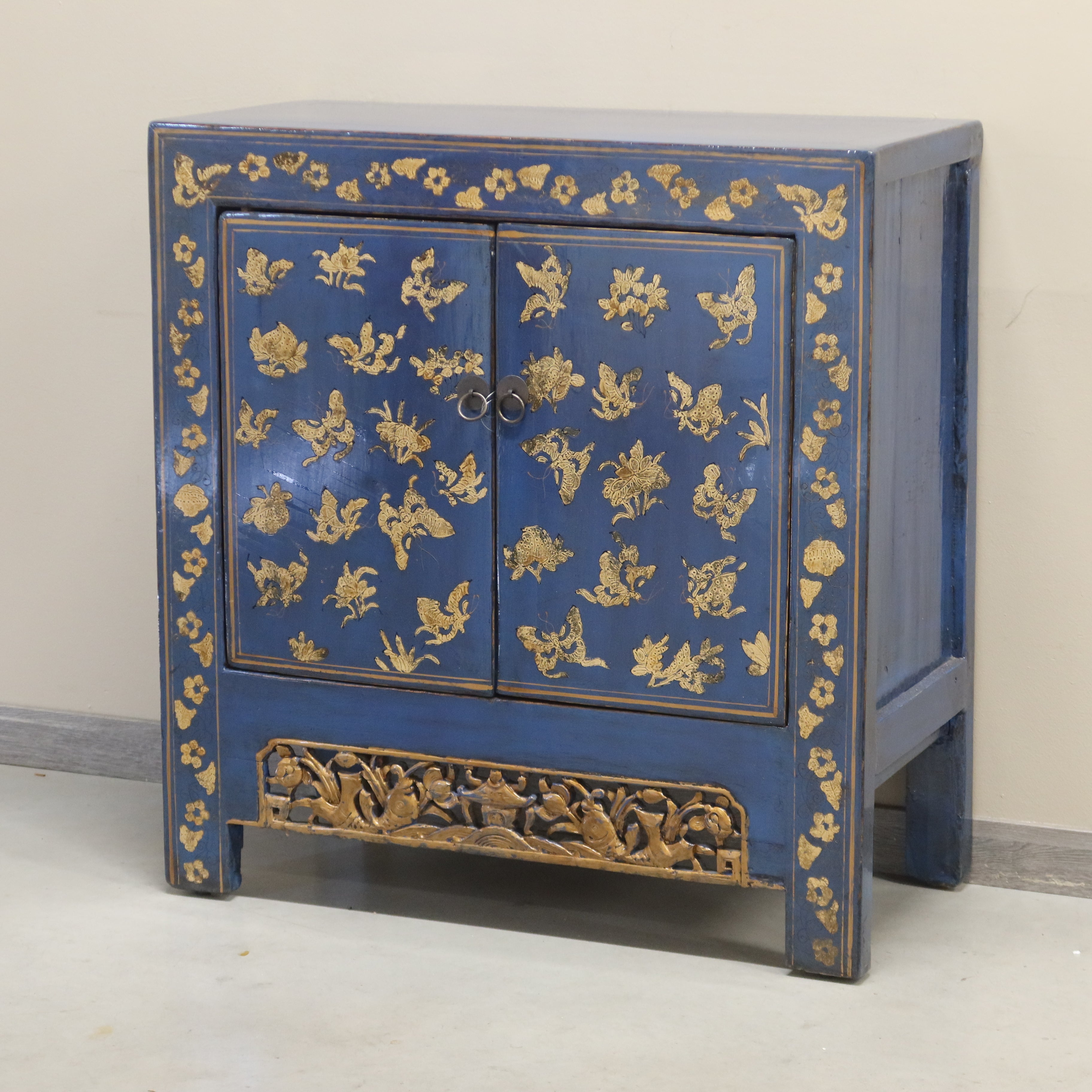 MADIETTA DELLO SHANXI IN LACCA BLU DECORATA