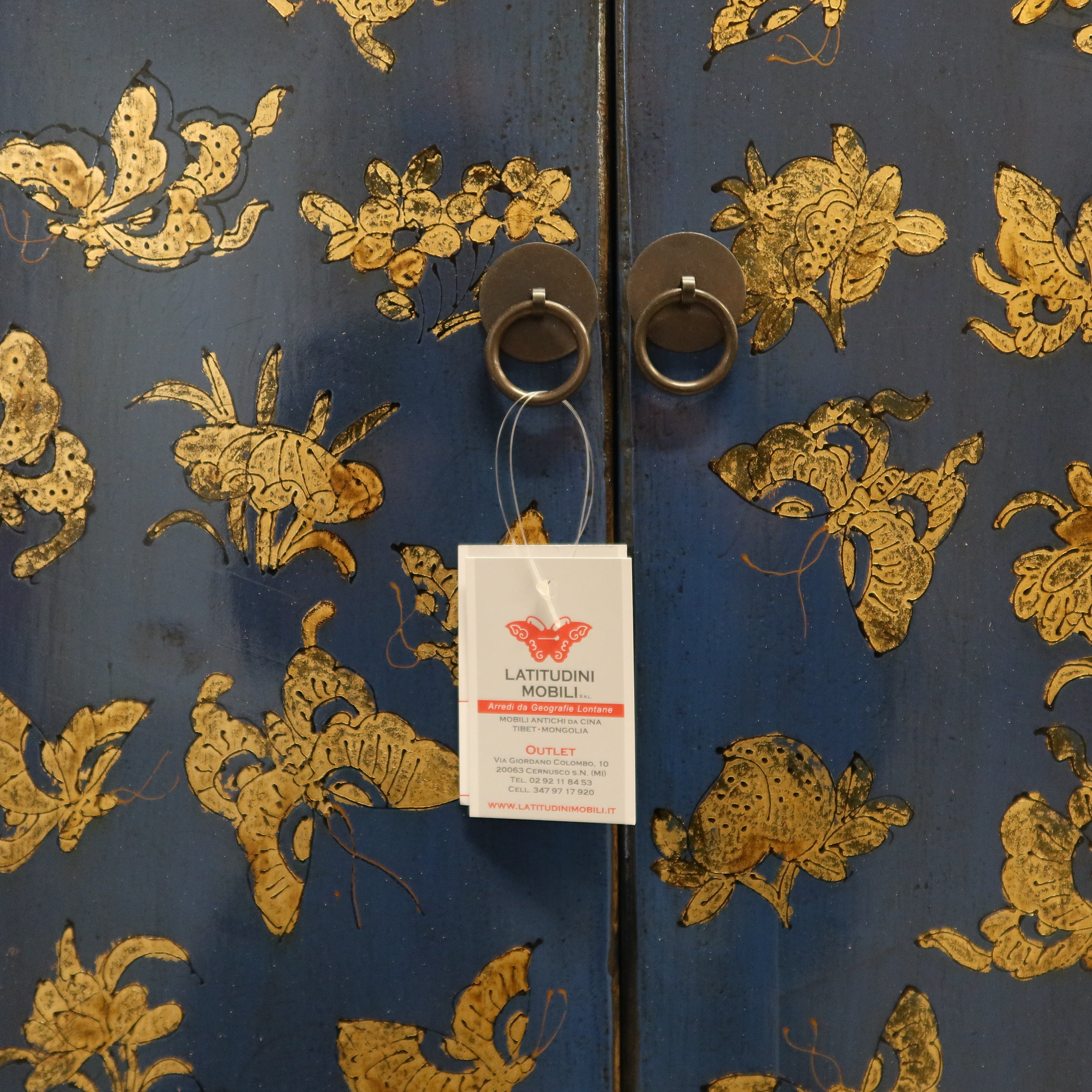 MADIETTA DELLO SHANXI IN LACCA BLU DECORATA
