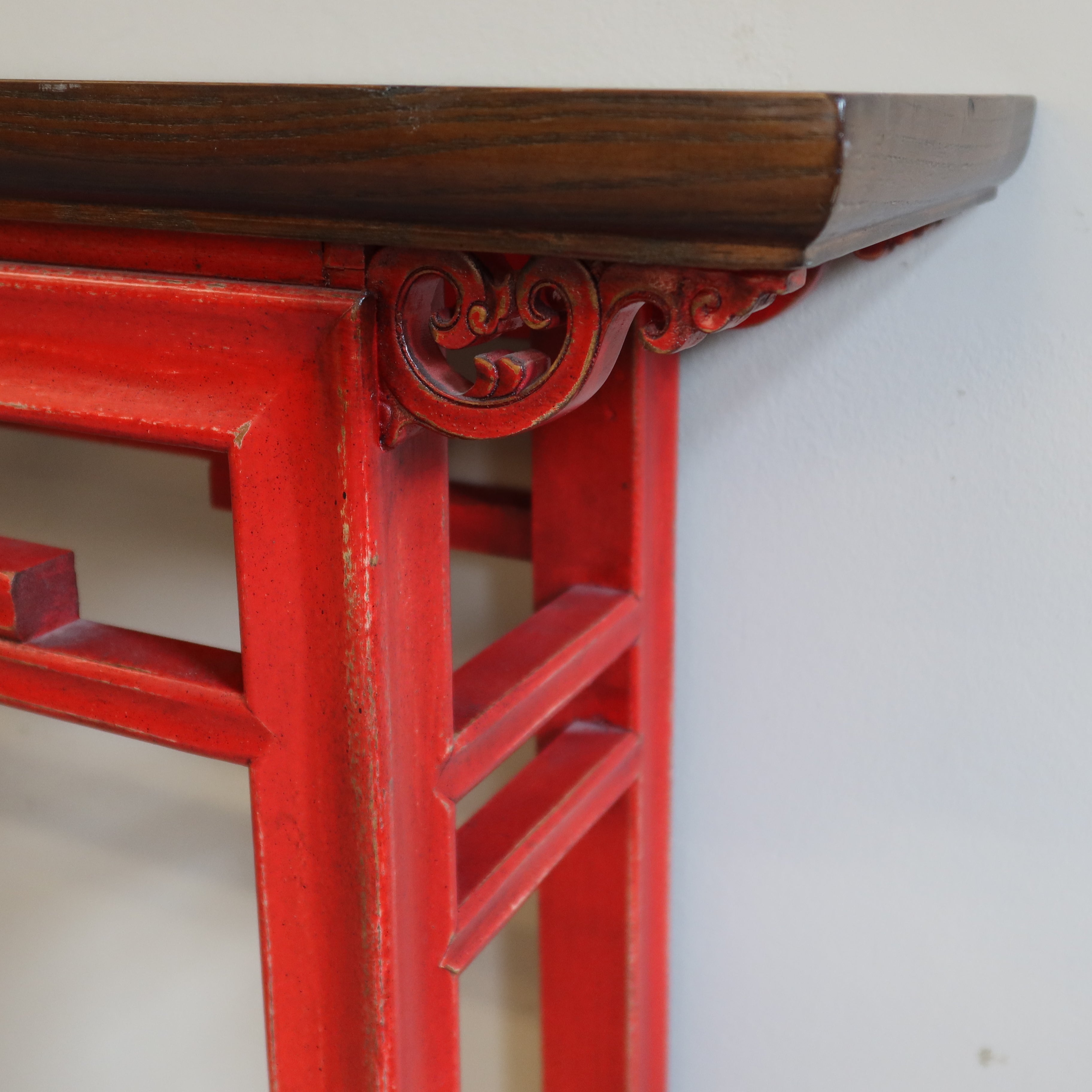 CONSOLLE CINESE ROSSA PIANO OLMO