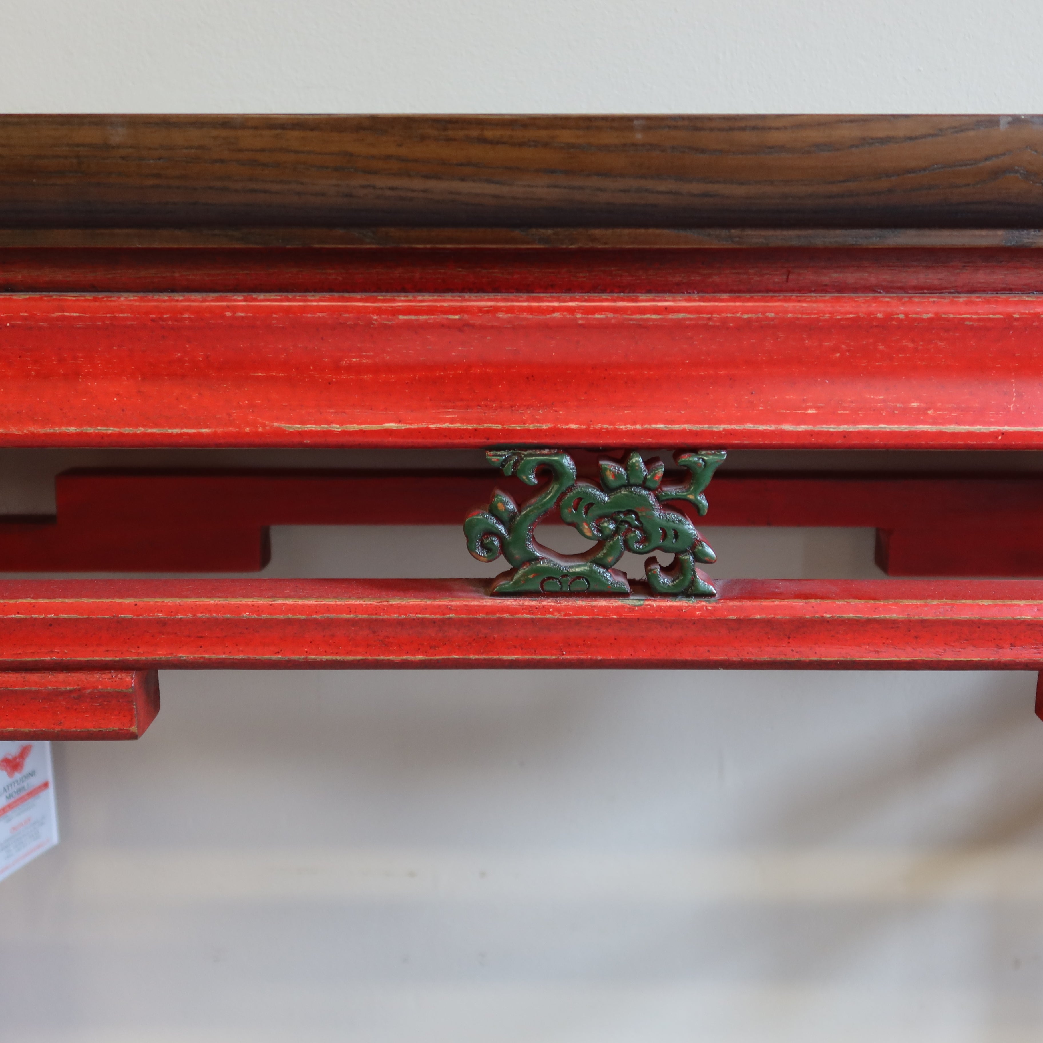 CONSOLLE CINESE ROSSA PIANO OLMO