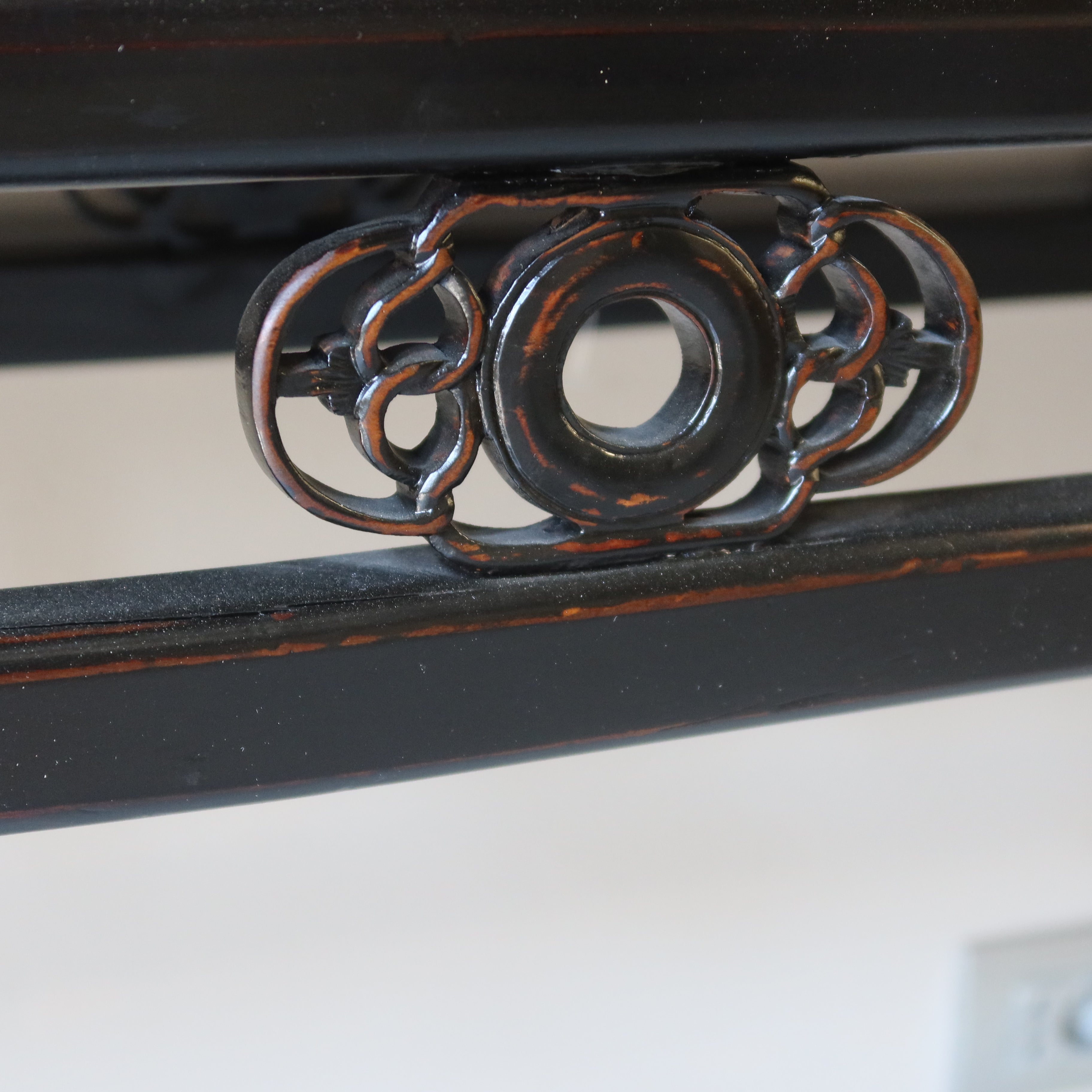 CONSOLLE OLMO CINESE CON PIANO IN RATTAN