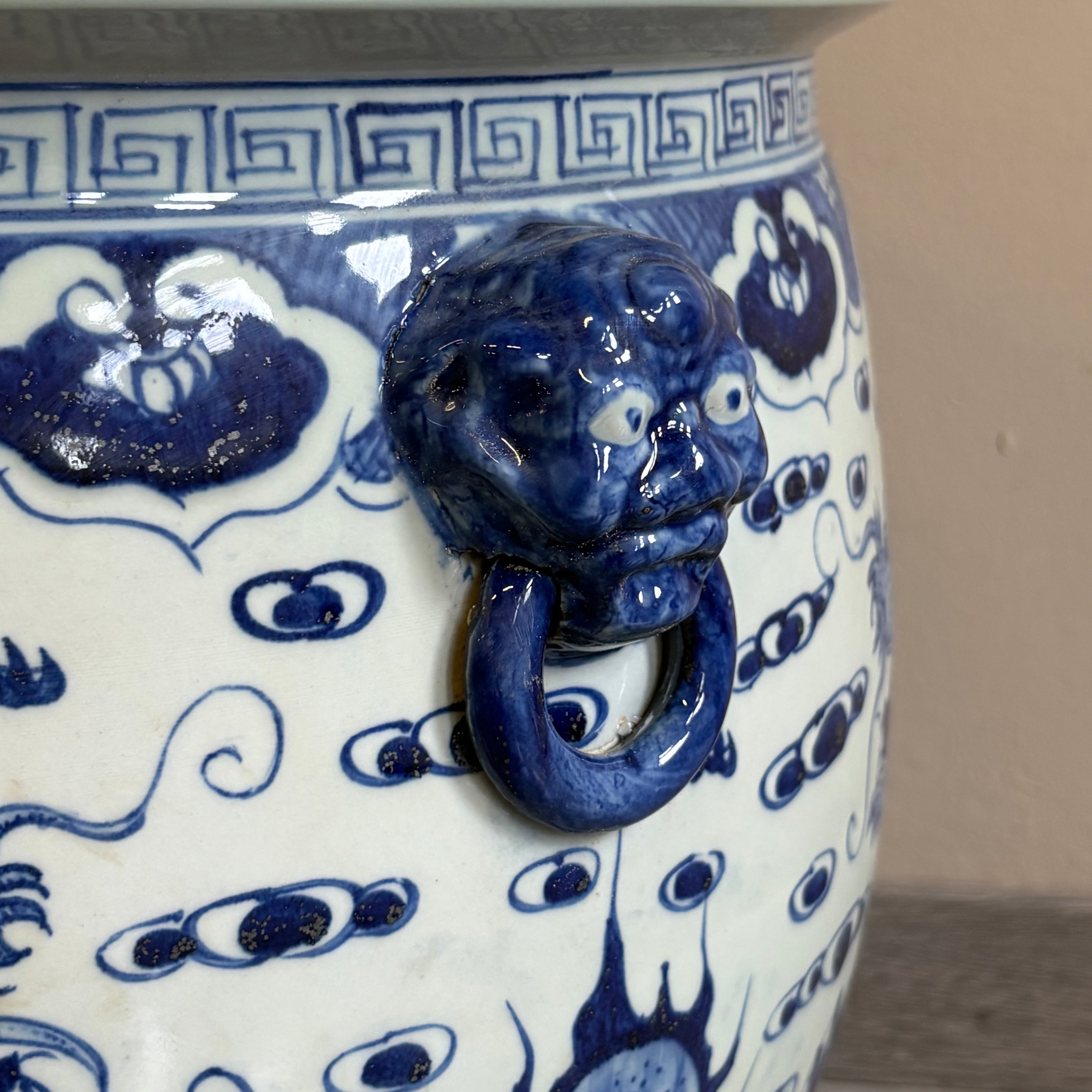 VASO CINESE CACHEPOT IN CERAMICA DECORATA