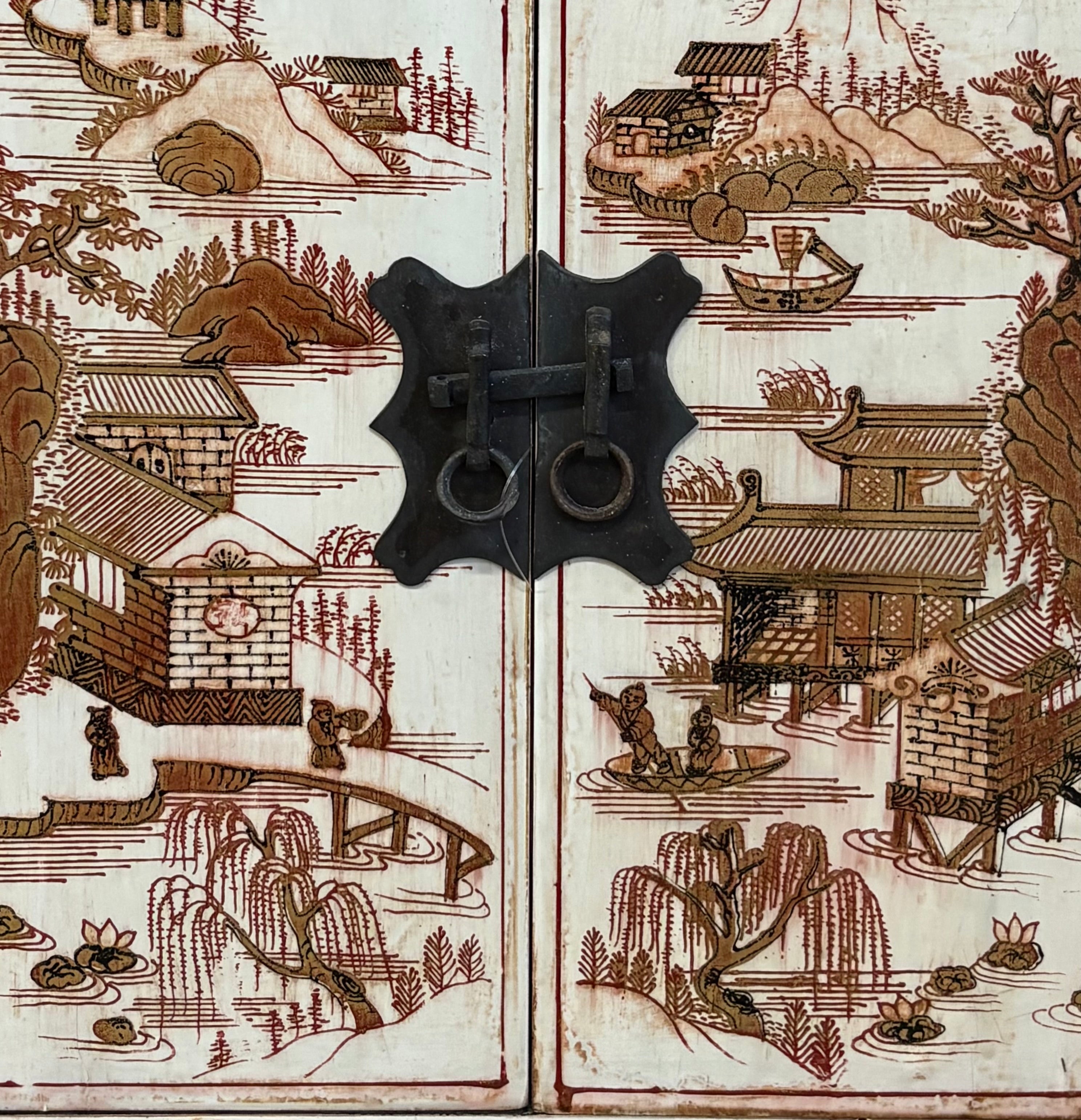 COMODINI CINESI SHANXI LACCA DECORATA