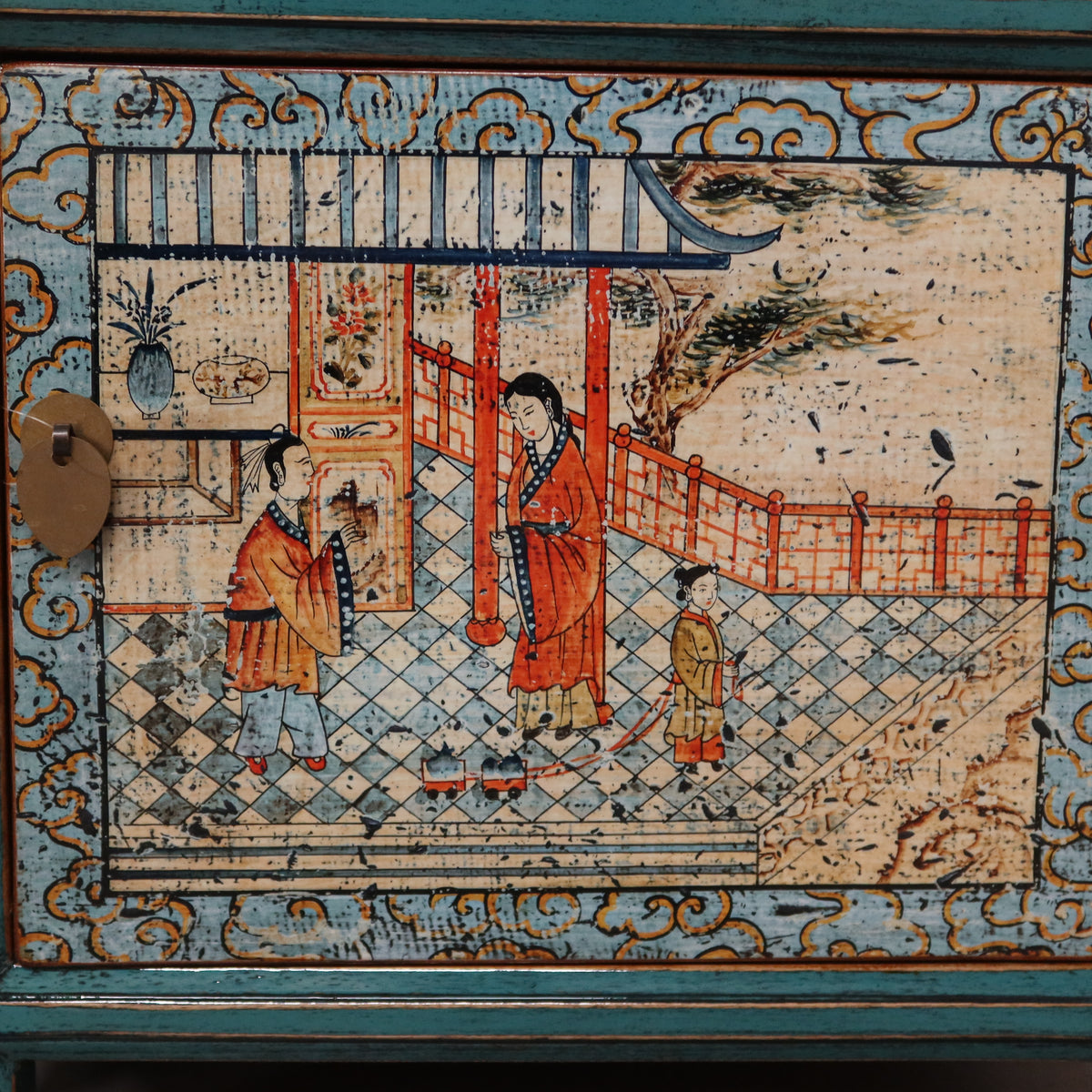 COMODINO MONGOLO DECORATO