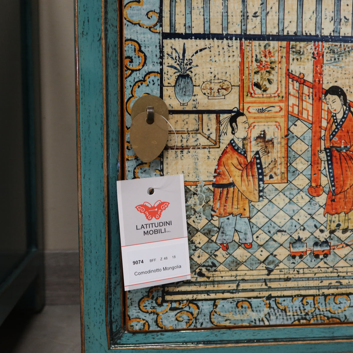 COMODINO MONGOLO DECORATO