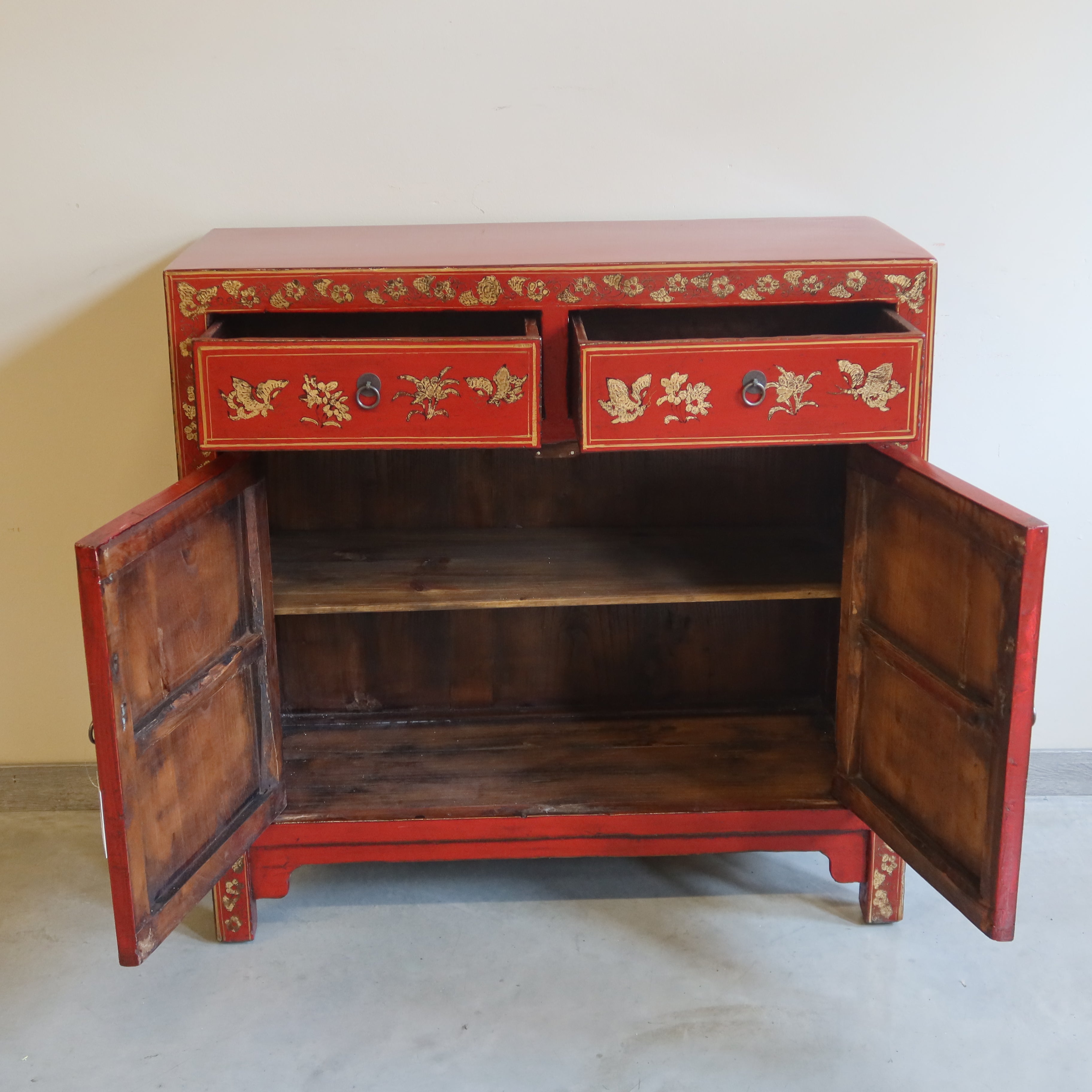 CREDENZINA CINESE DELLO SHANXI LACCA DECORATA